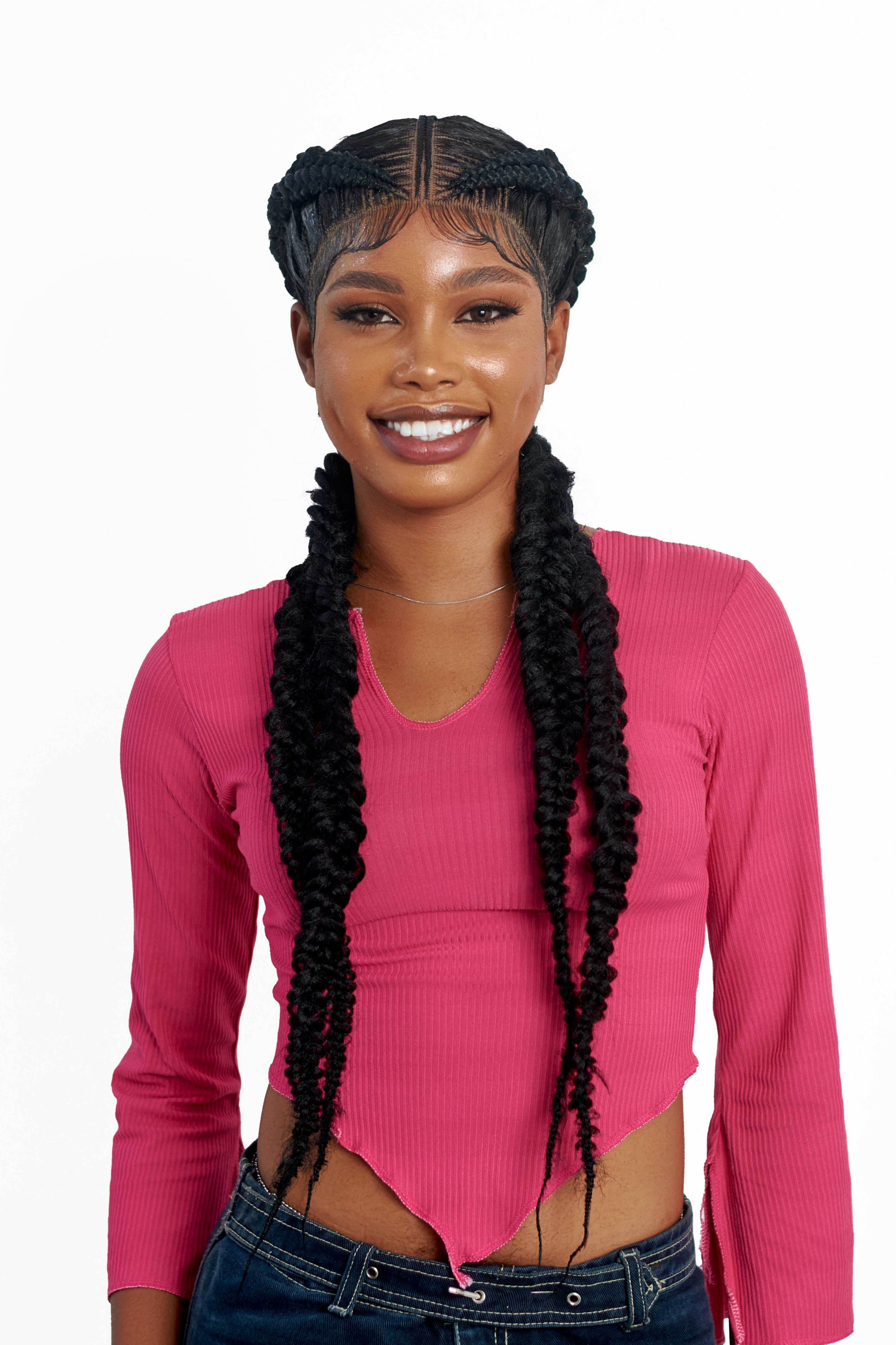 32&quot; Dutch Cornrow Braided Wig. Full 360 HD Lace front Wig with Baby Hair