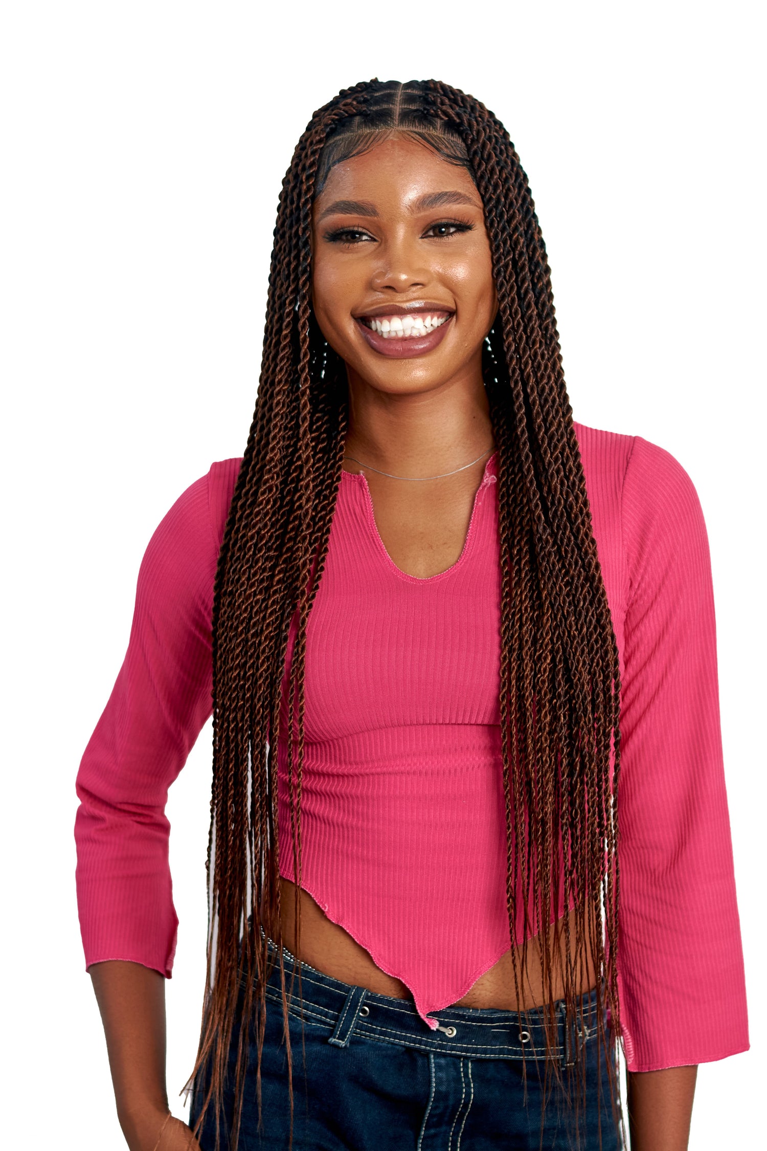 36" Medium Knotless Twist Wig