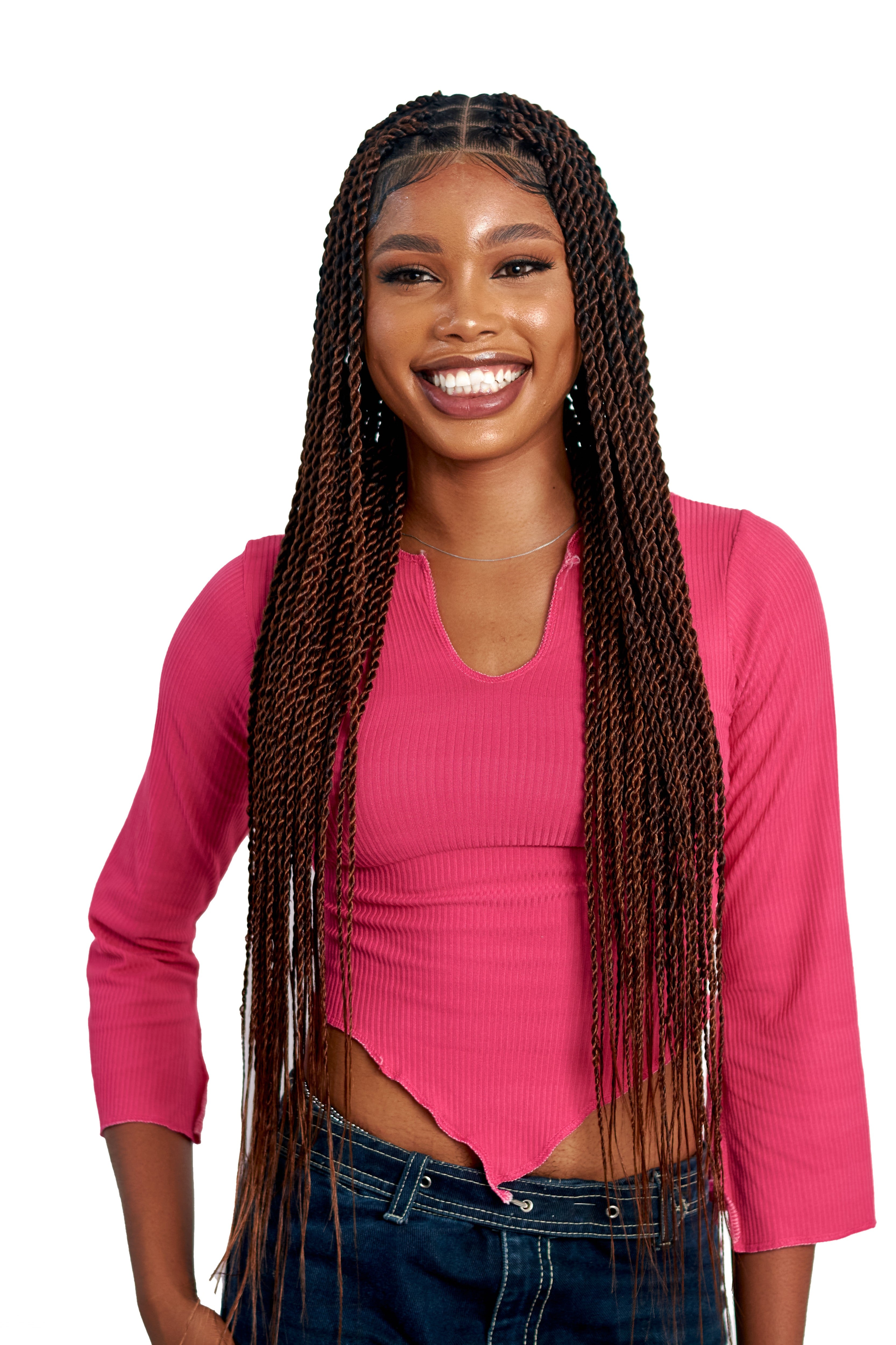 36" Medium Knotless Twist Wig