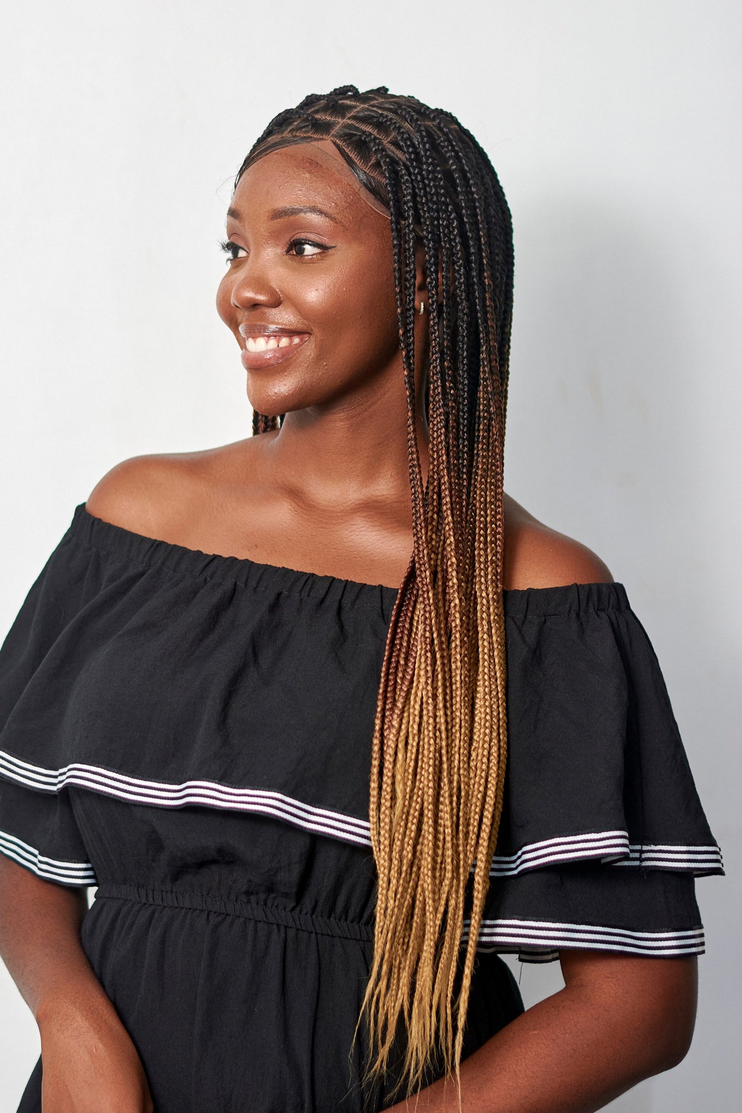 32" Full HD 360 Lace Front Medium Knotless Hand Braided Wig