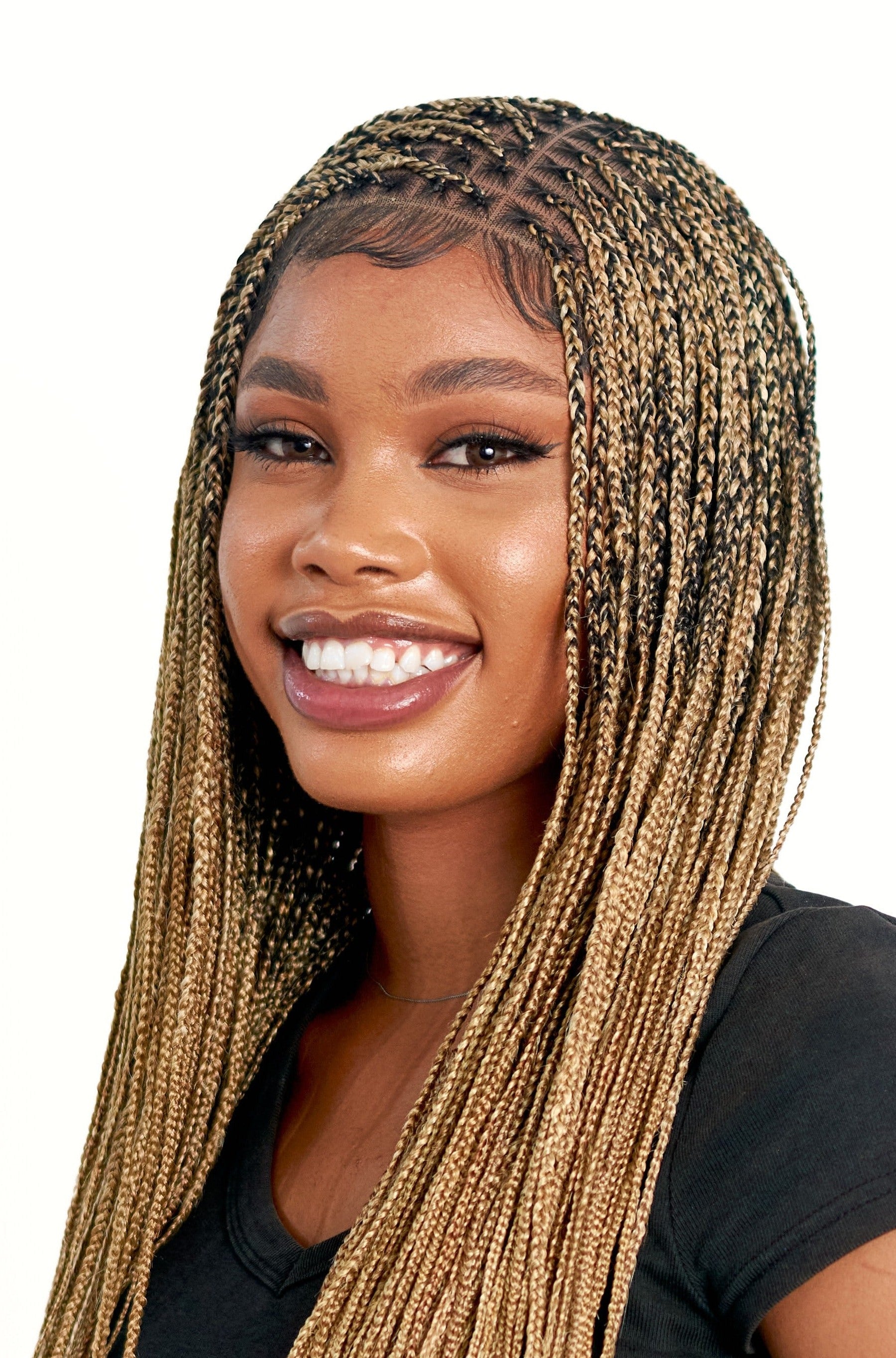 18" Micro Knotless Braided Wig – Full 360 HD Lace Front with Baby Hair