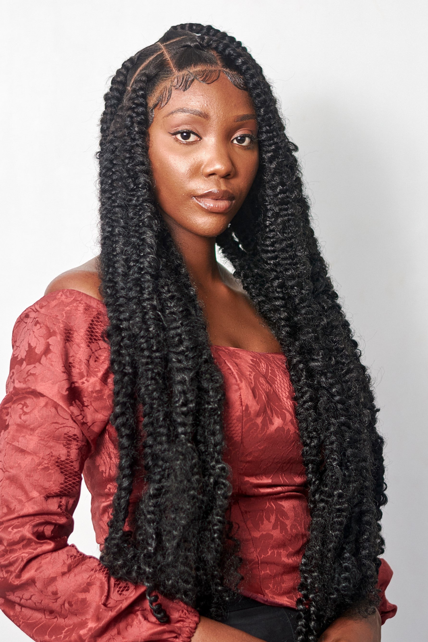36" Jumbo Knotless Passion Braided Wig