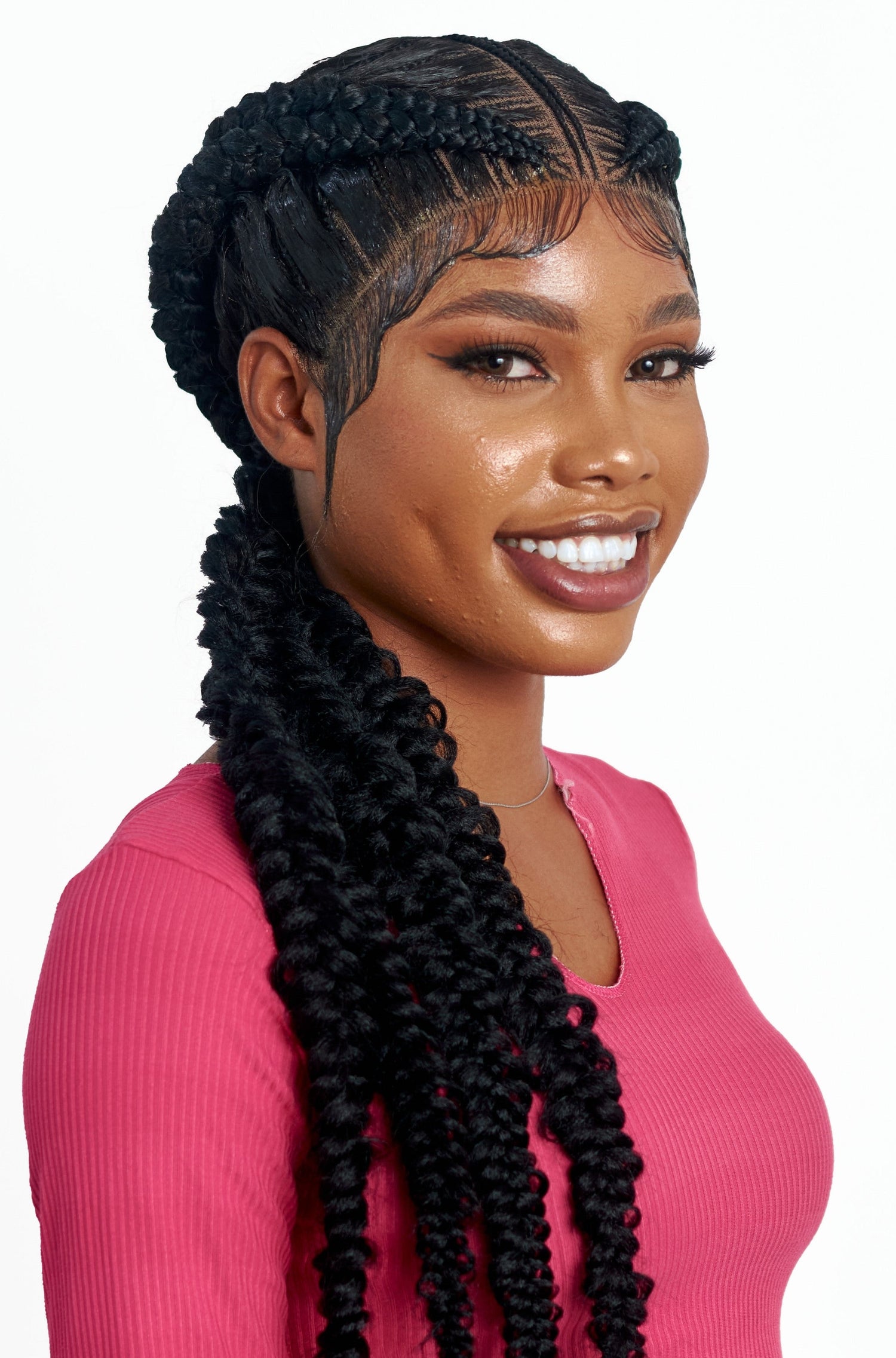 32" Dutch Cornrow Braided Wig. Full 360 HD Lace front Wig with Baby Hair