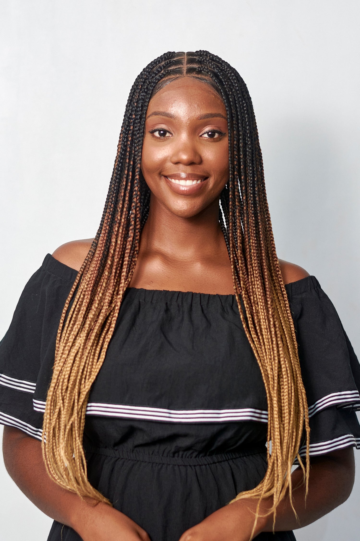 32" Full HD 360 Lace Front Medium Knotless Hand Braided Wig