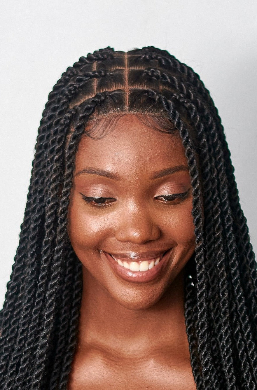 36" Medium Knotless Twist Wig