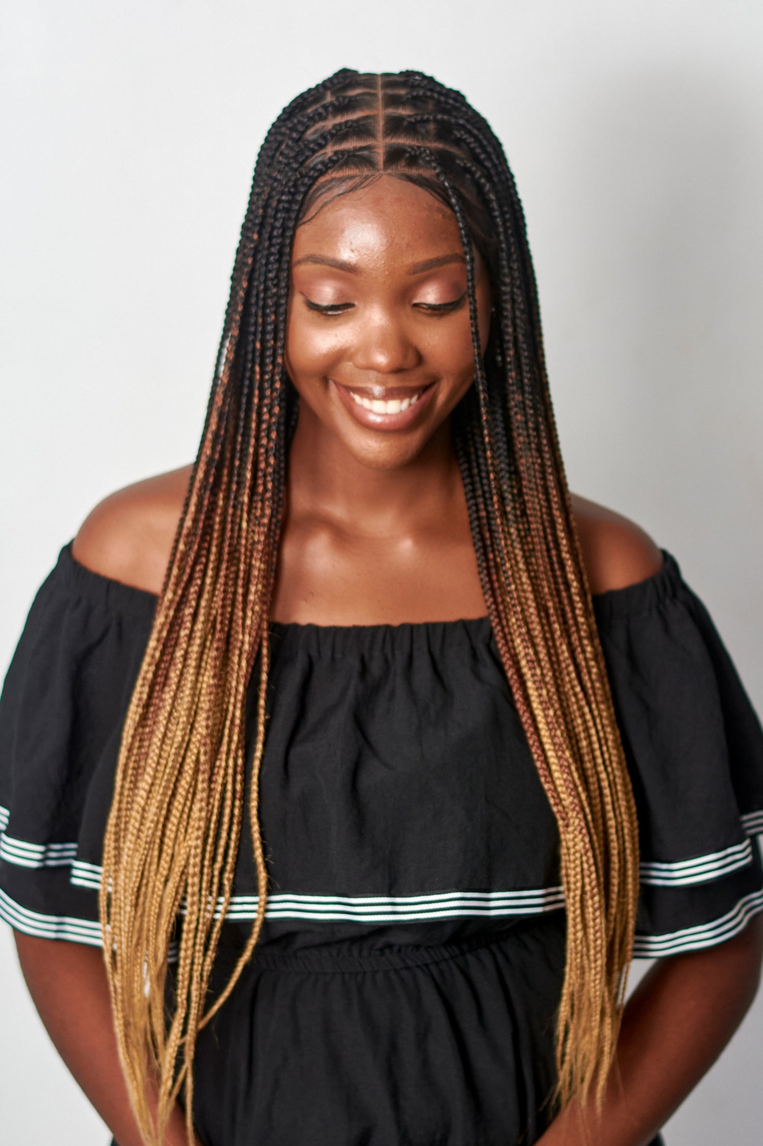 32" Full HD 360 Lace Front Medium Knotless Hand Braided Wig