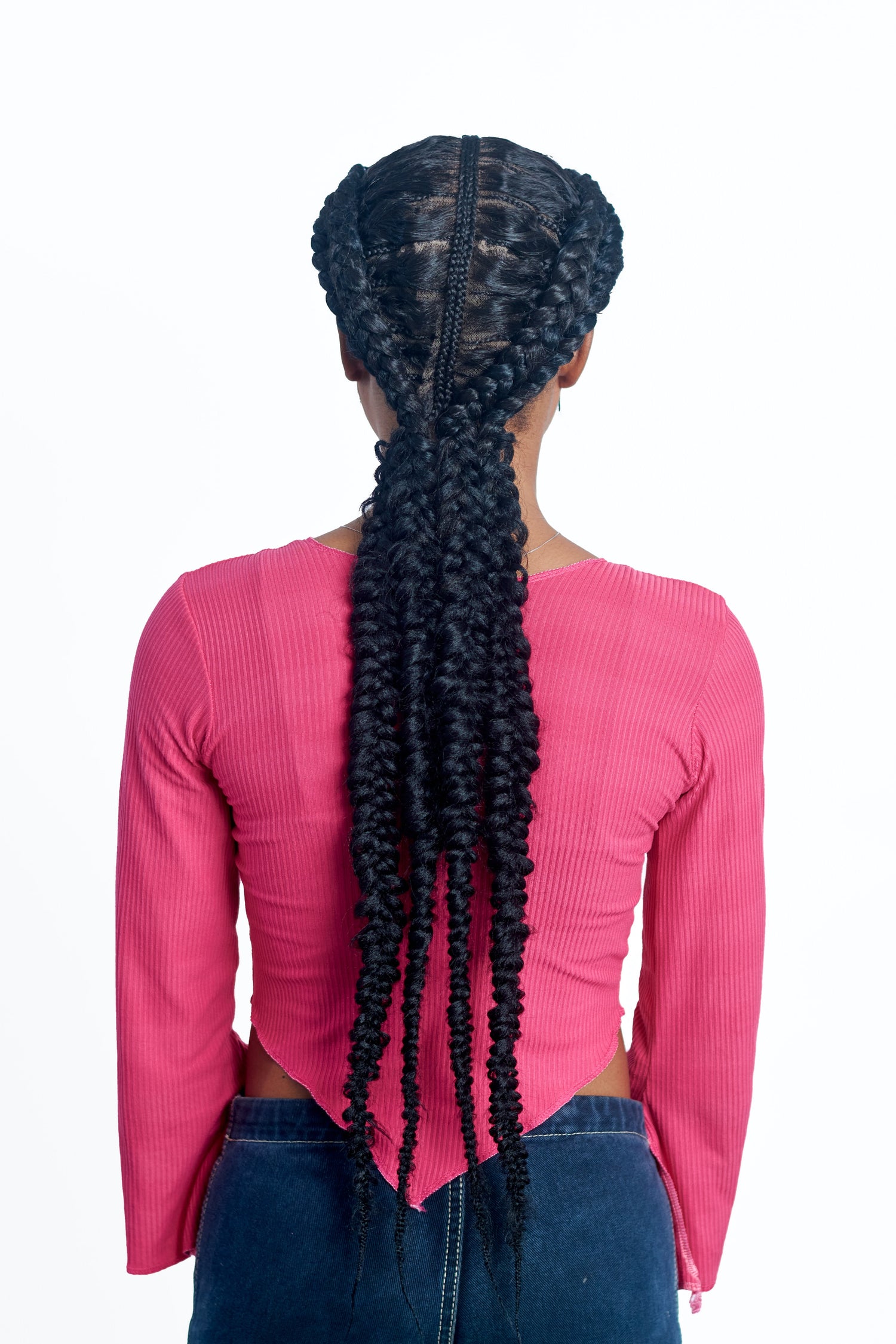 32" Dutch Cornrow Braided Wig. Full 360 HD Lace front Wig with Baby Hair