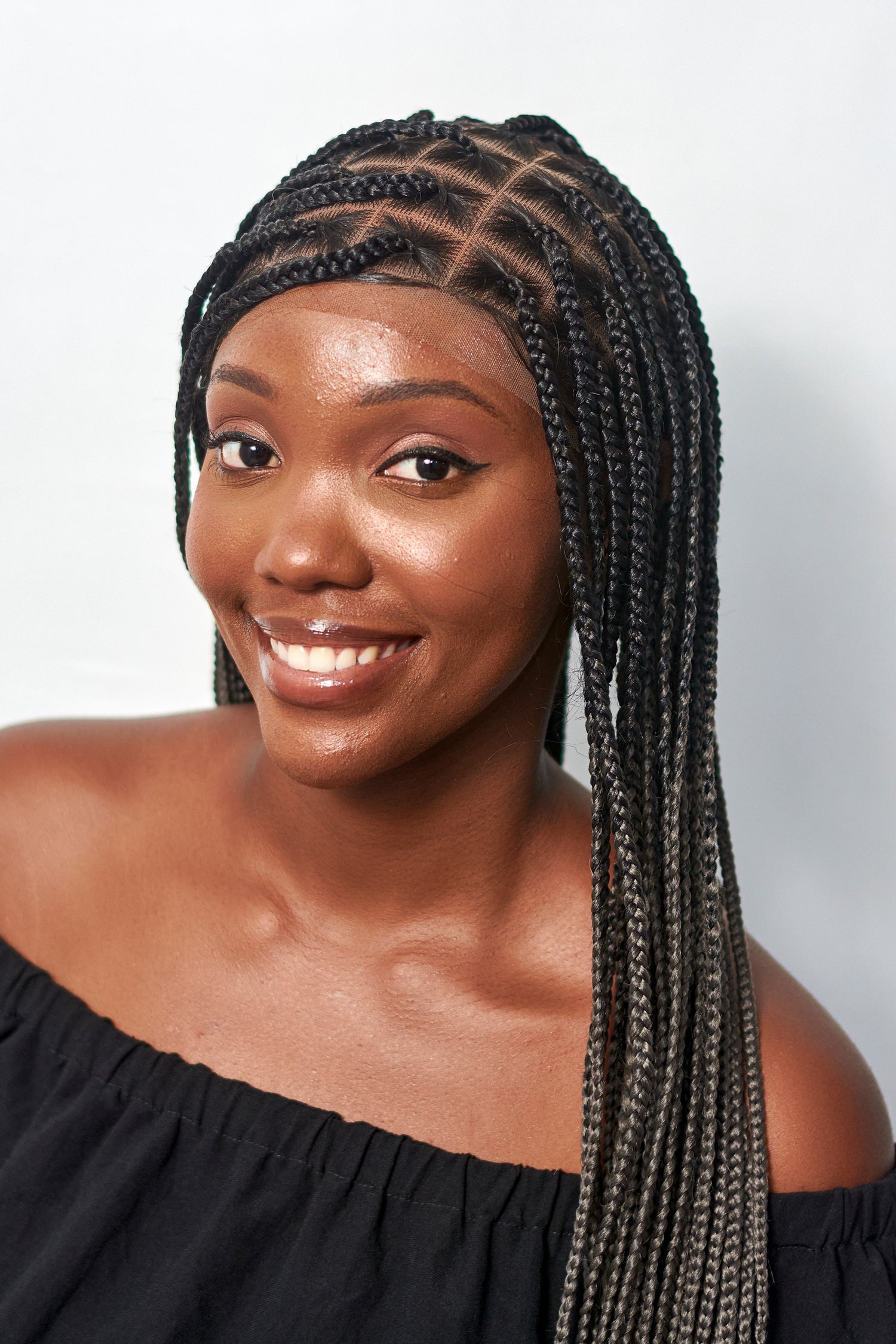 32" Full HD 360 Lace Front Medium Knotless Hand Braided Wig