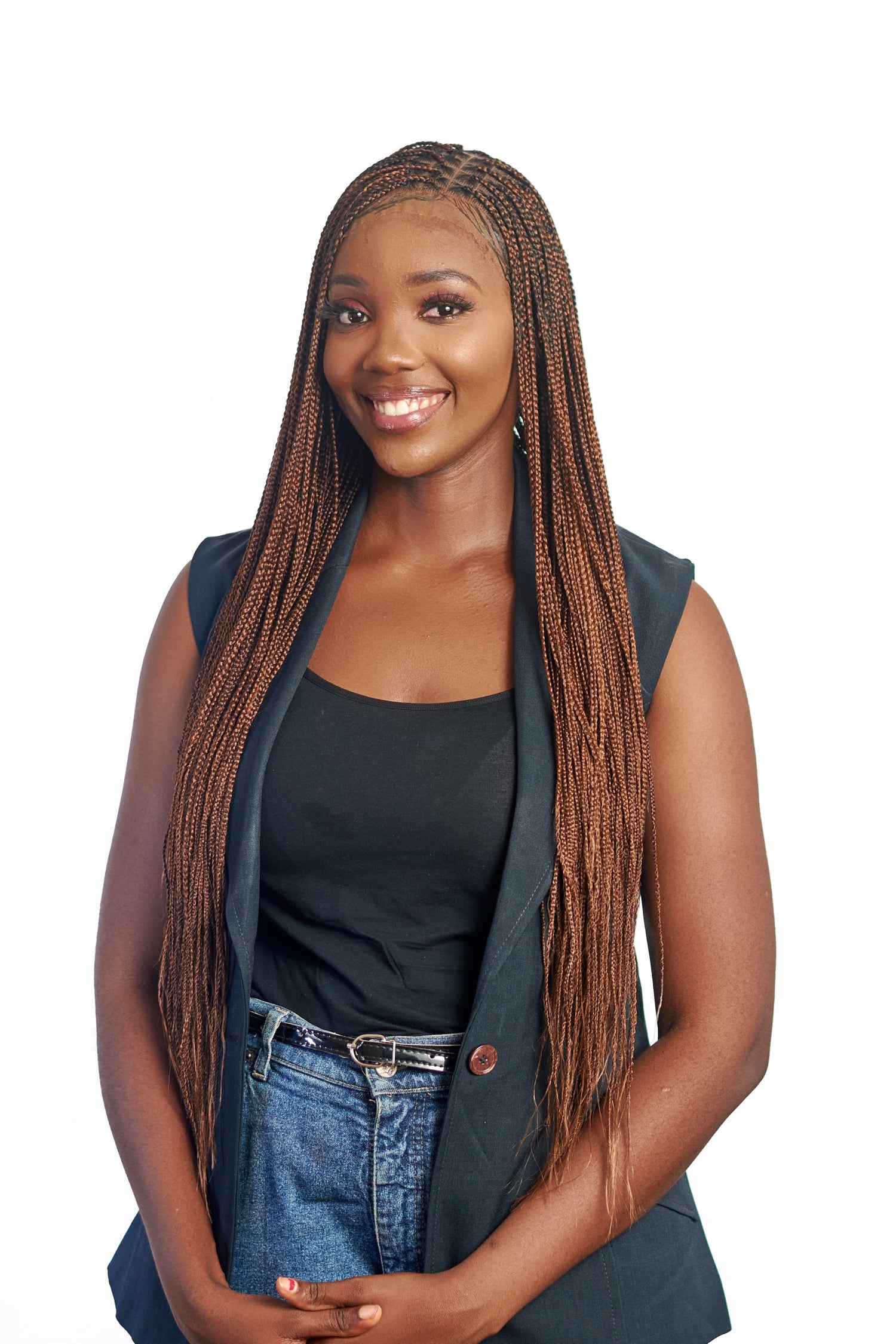 32" Full HD 360 Lace Front Million Knotless Hand Braided Wig