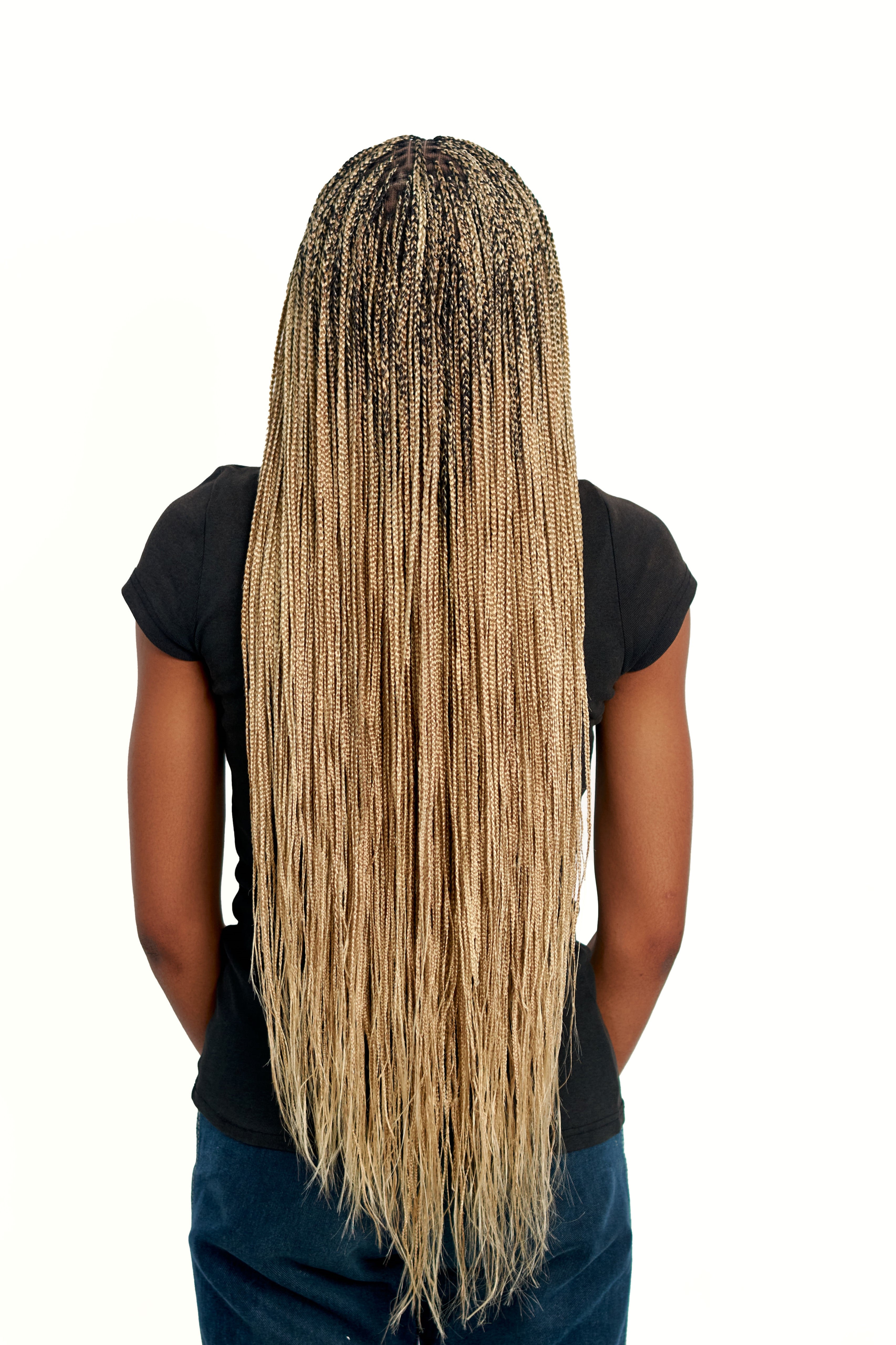 32" Million Knotless Braid Wig on Full 360 HD Lace Cap With Baby Hair