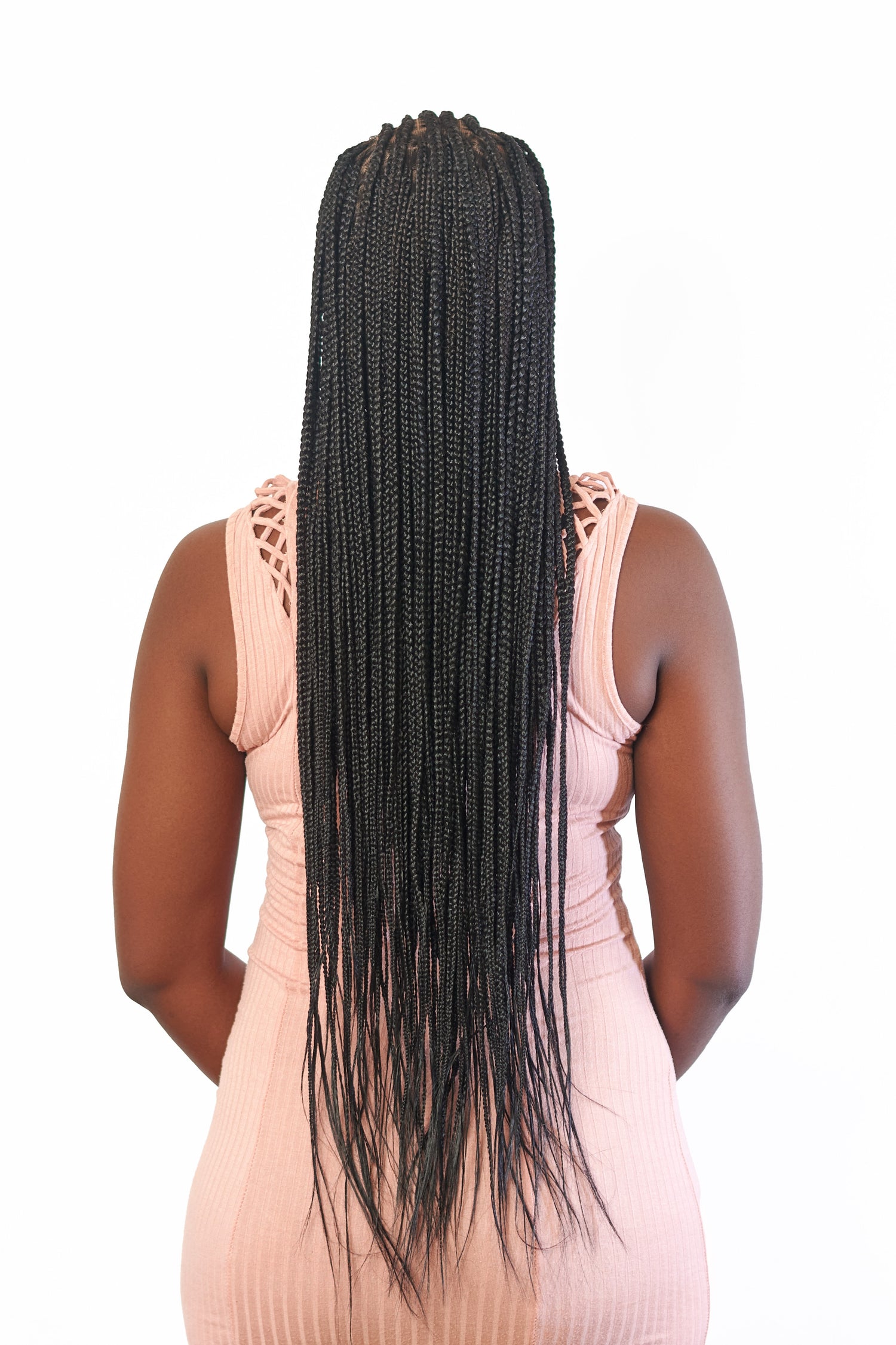 32" Flip over Cornrow Braided Wig. Full 360 HD Lacefront Wig with Baby Hair