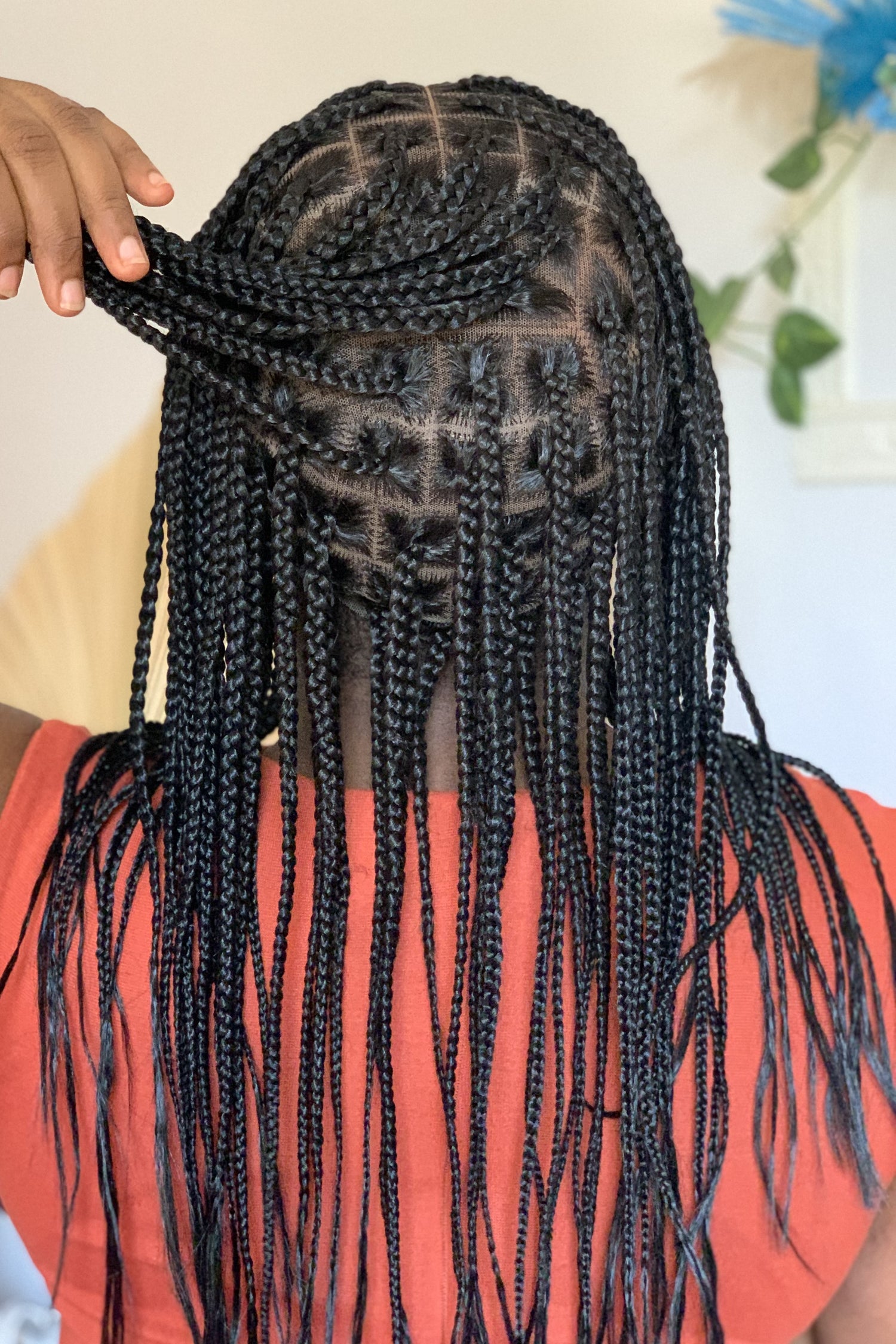 18" Medium Knotless Braid Wig on Full 360 HD Lace Cap With Baby Hair