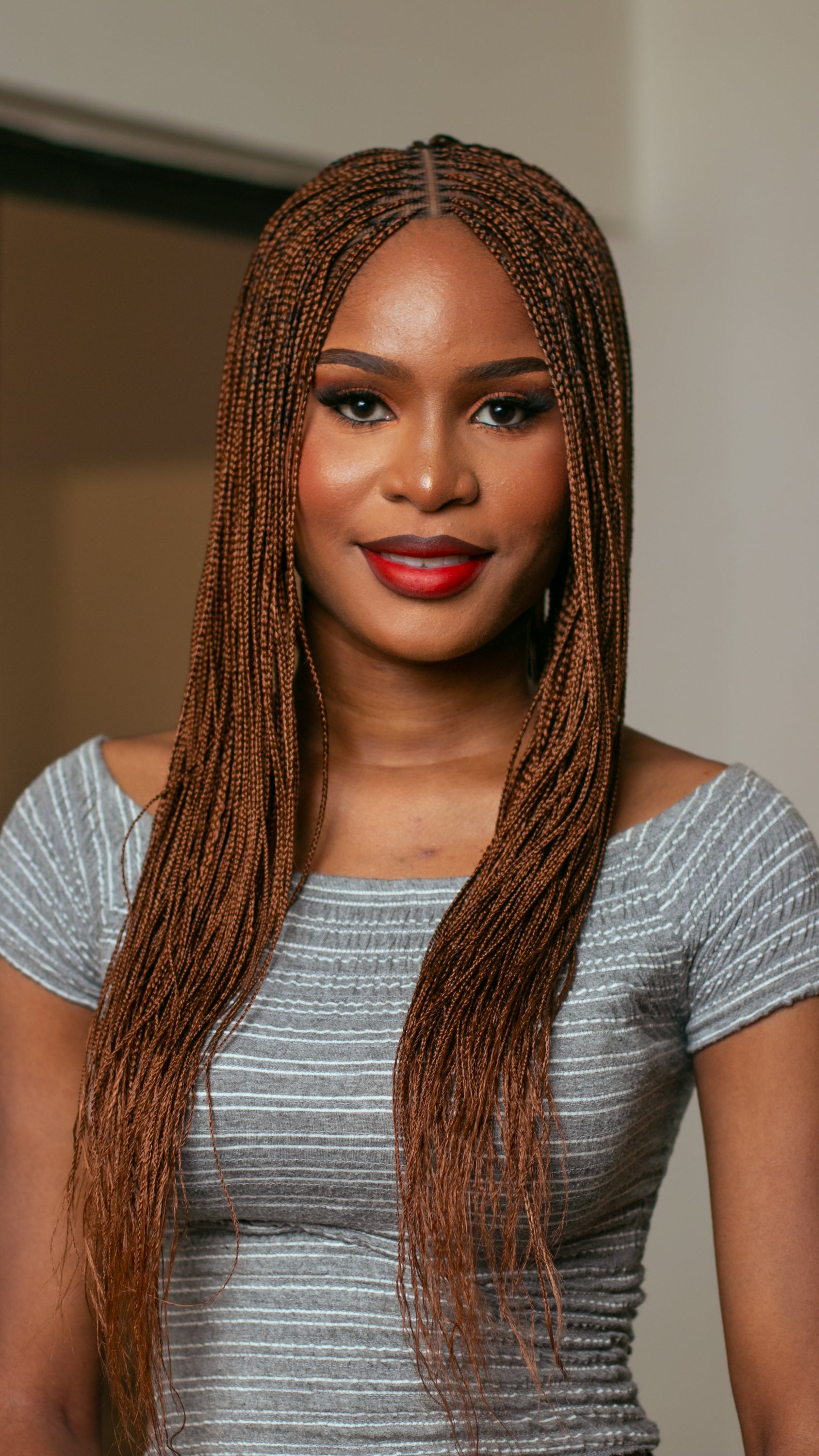 22" 2X6 Lace Closure Micro Million Hand Twist Braided Wig