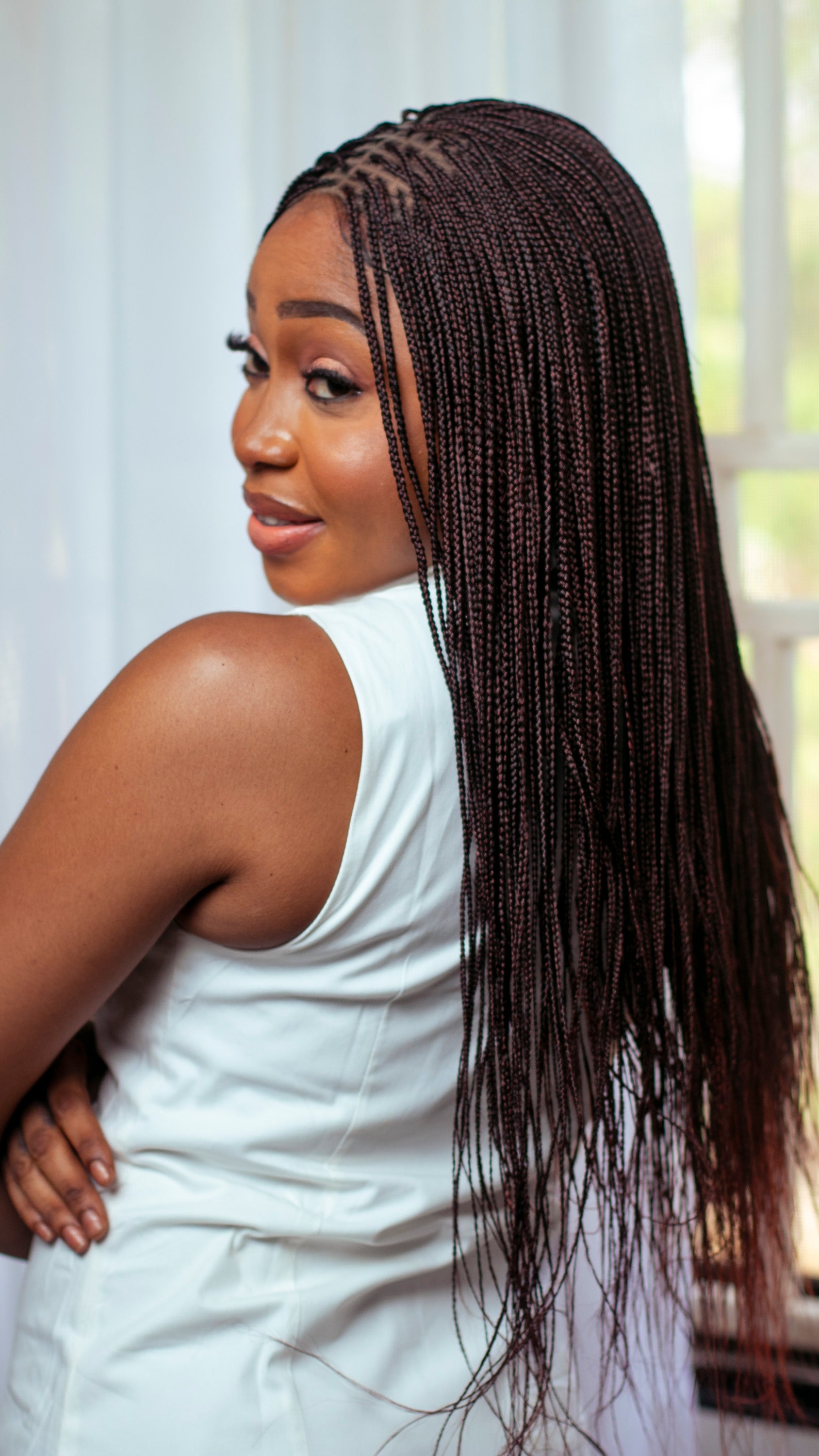 22" 2X6 Lace Closure Micro Million Hand Braided Wig