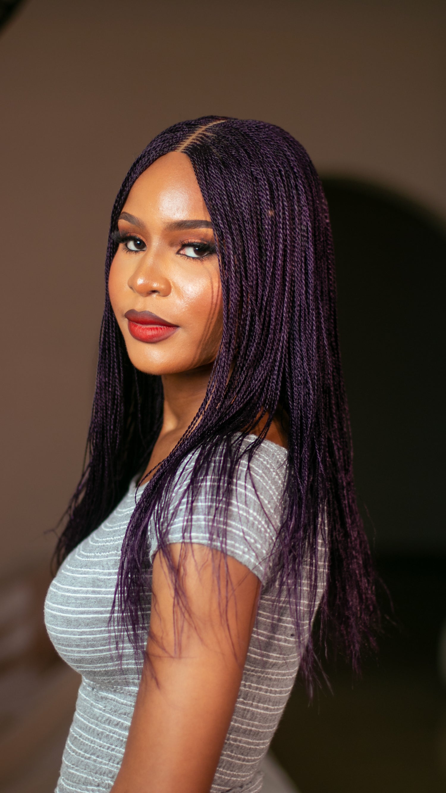 18" 2X6 Lace Closure Micro Million Hand Twist Braided Wig