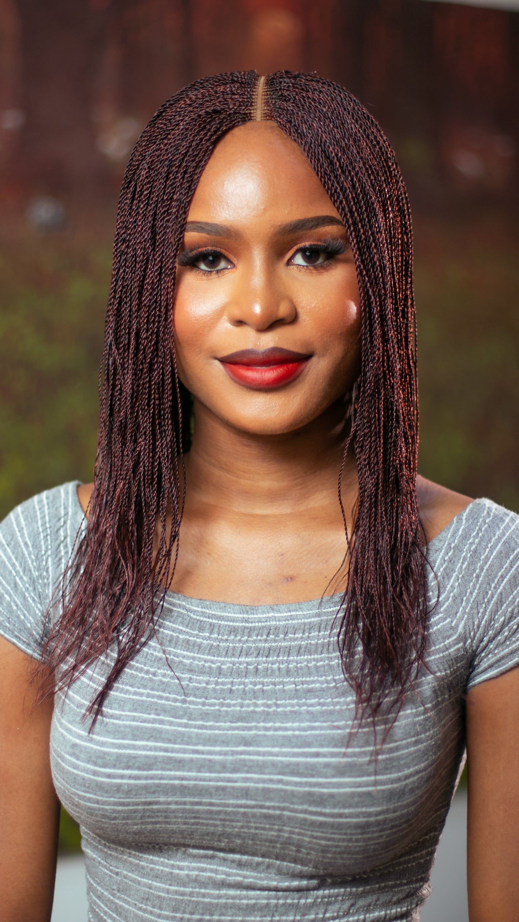 12" 2X6 Lace Closure Micro Million Hand Twist Braided Wig