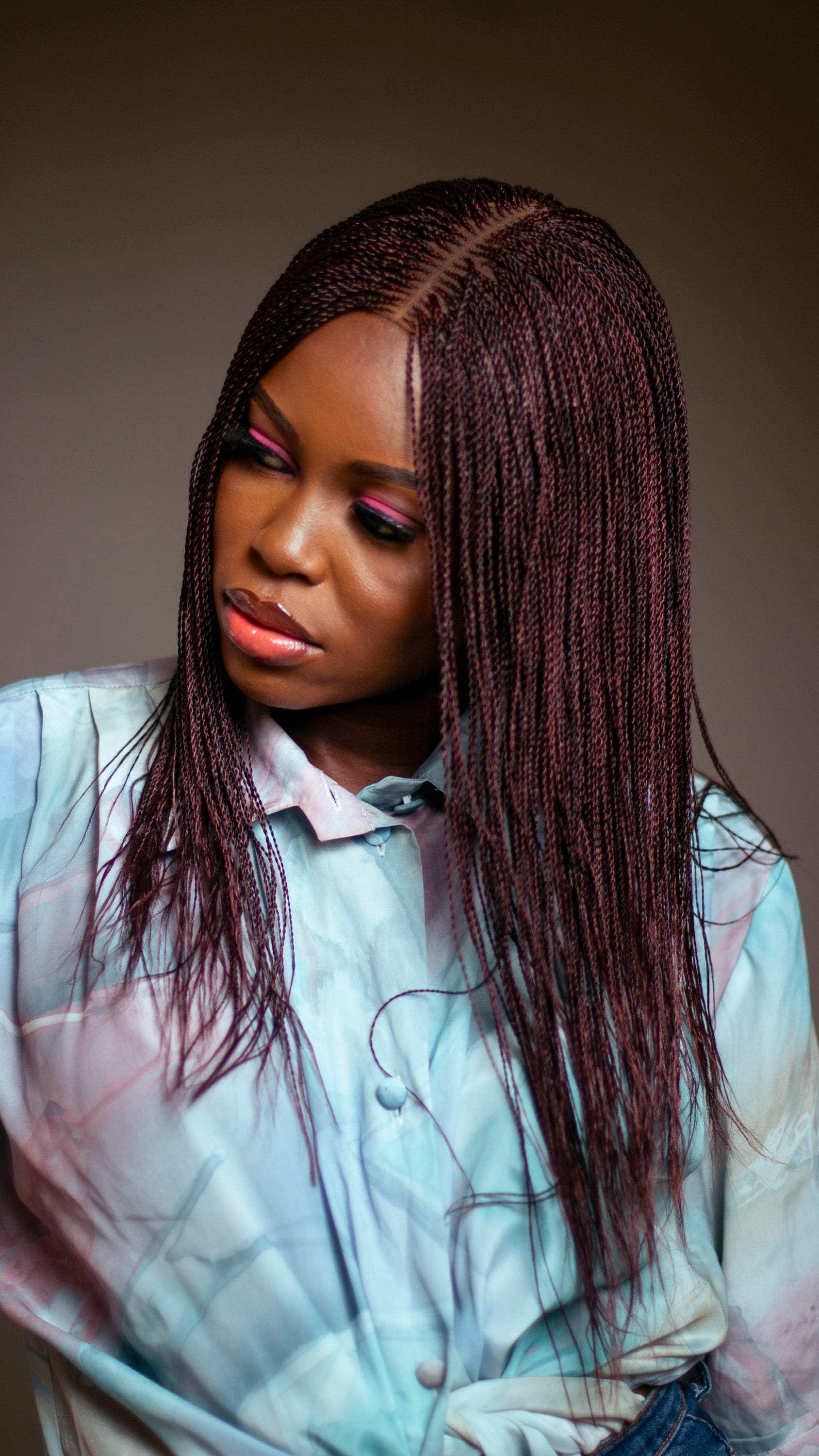 18" 2X6 Lace Closure Micro Million Hand Twist Braided Wig
