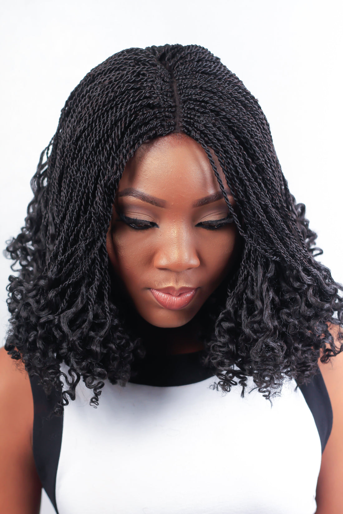18" 2X6 Wavy Eni Twist Hand Braided Wig