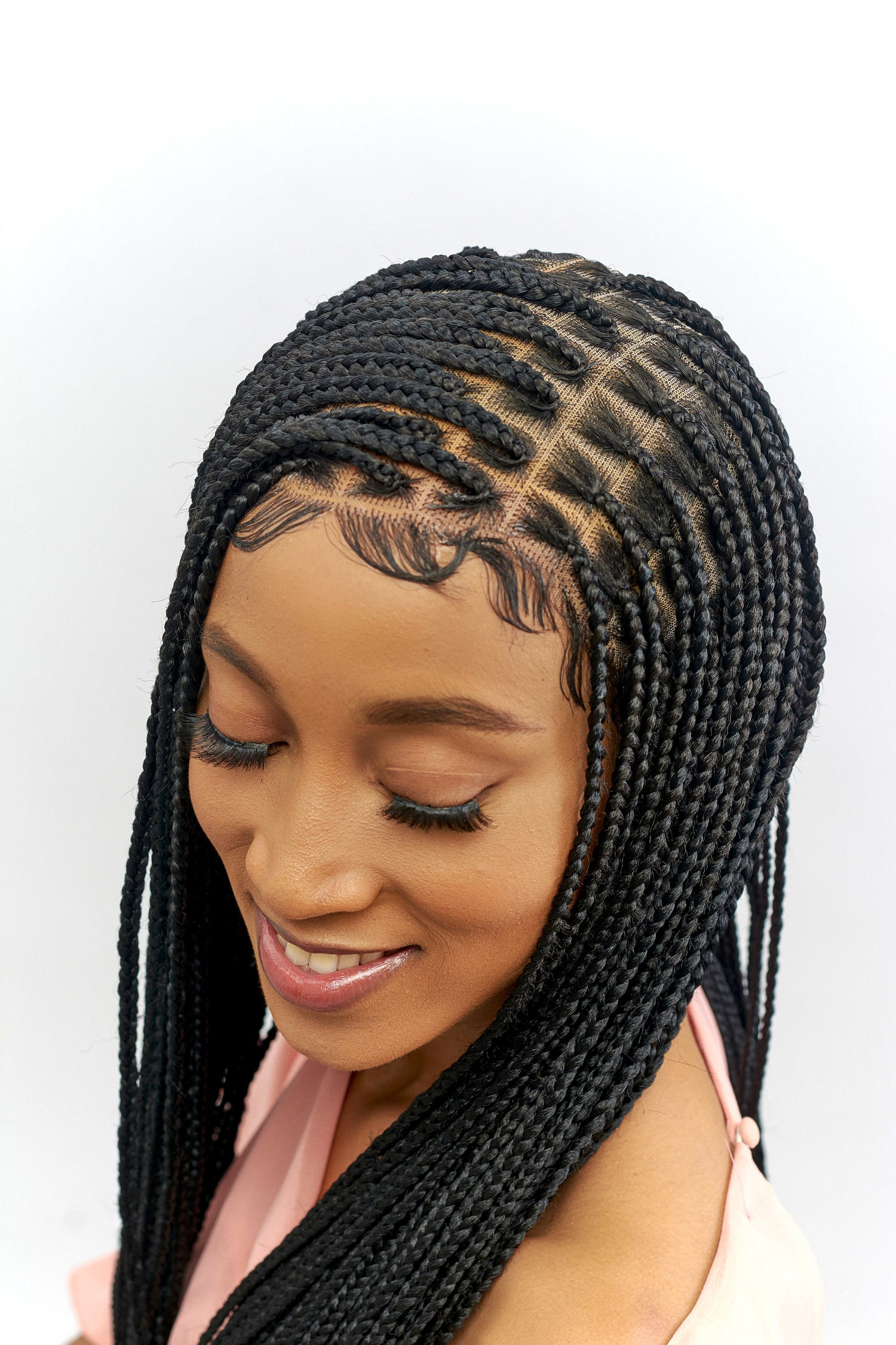 32" Full HD 360 Lace Front Medium Knotless Hand Braided Wig
