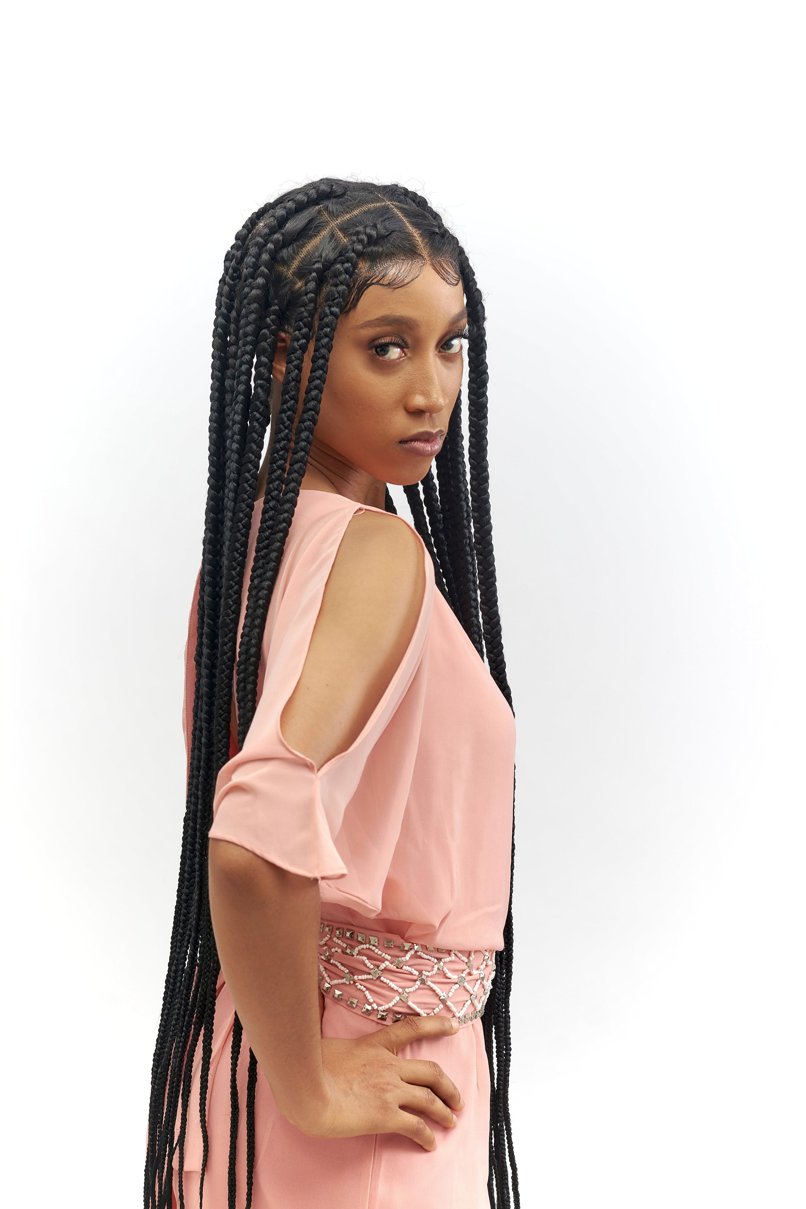 32" Full HD 360 Lace Front Jumbo Knotless Hand Braided Wig