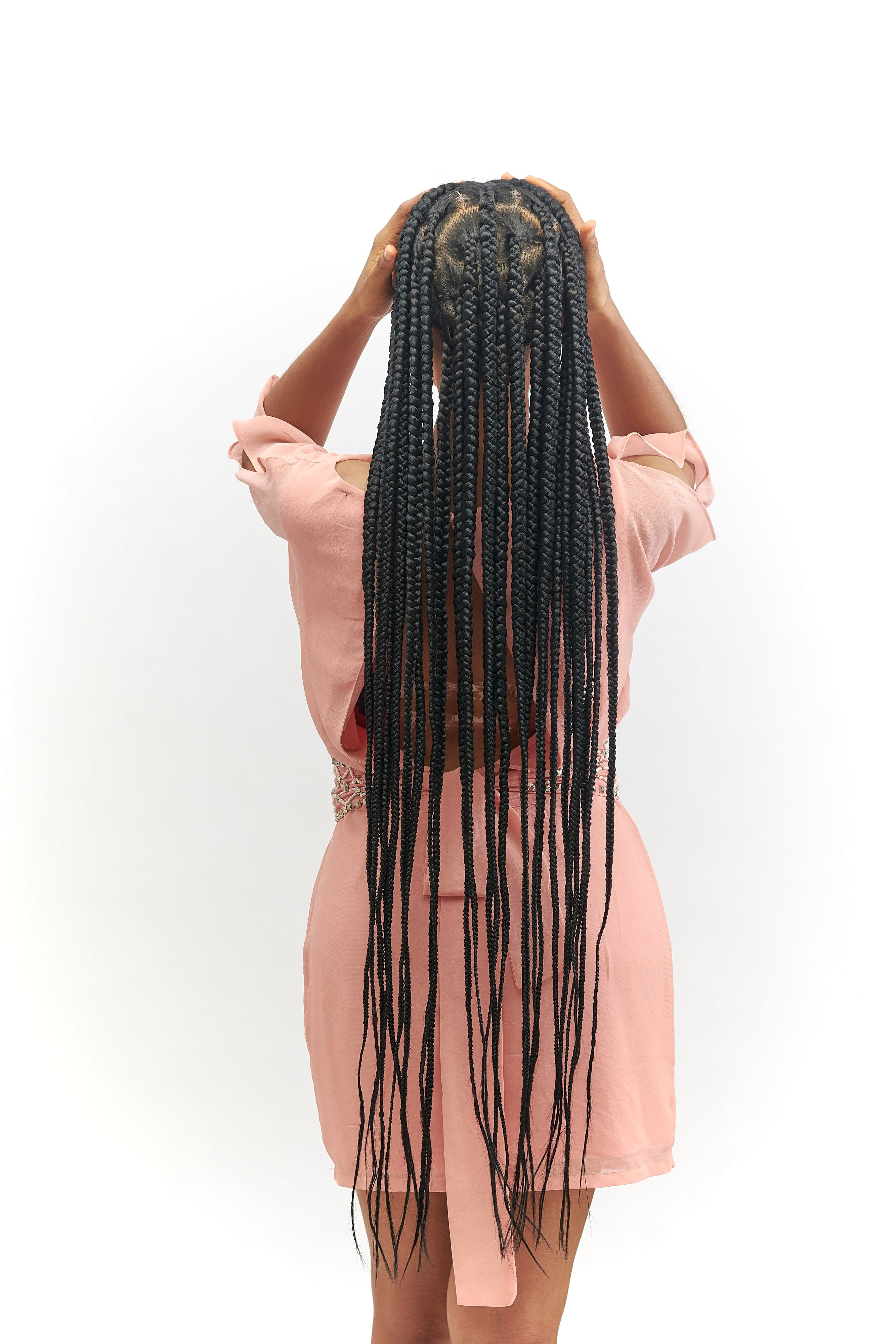 32" Full HD 360 Lace Front Jumbo Knotless Hand Braided Wig