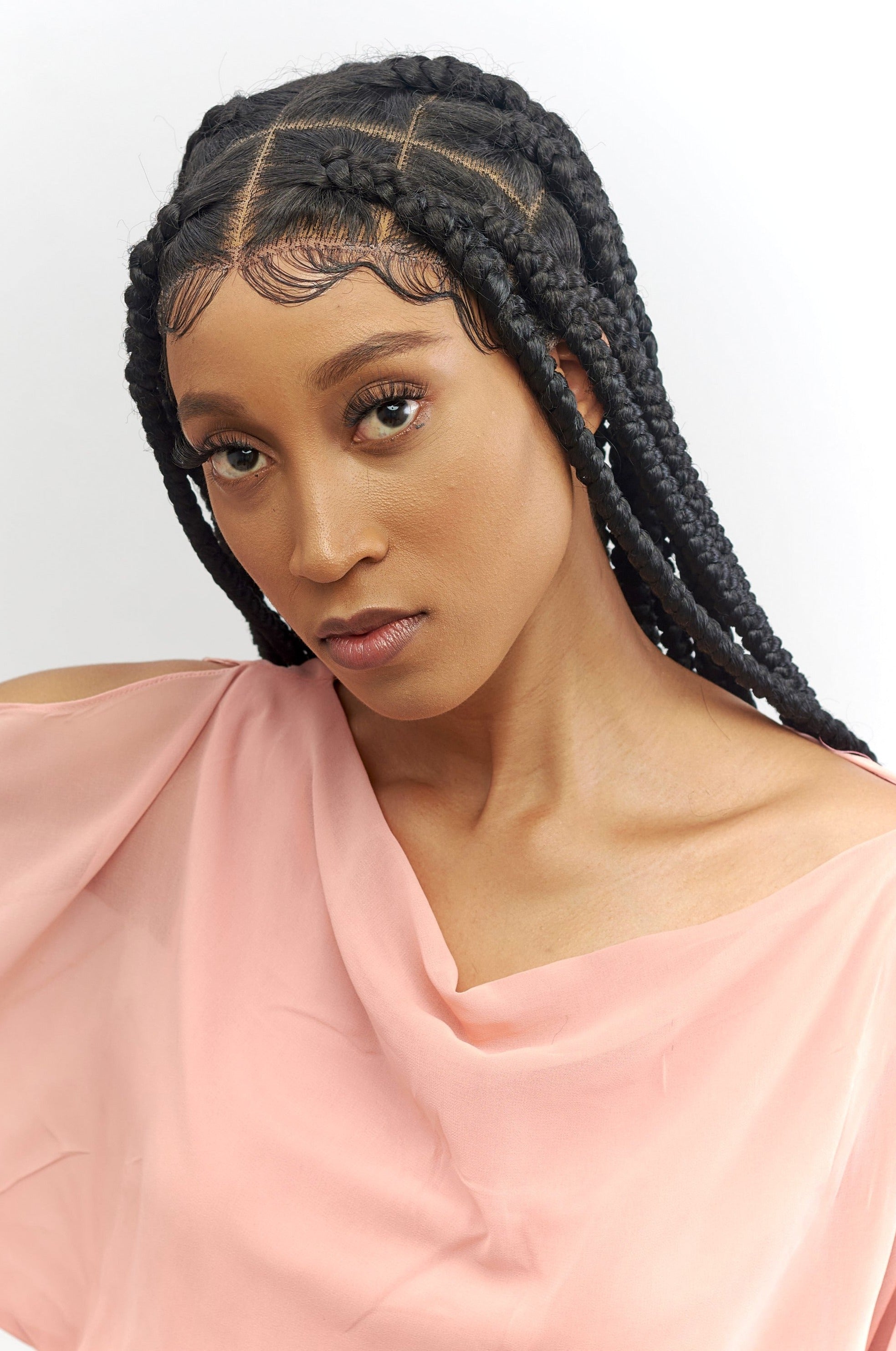 32" Full HD 360 Lace Front Jumbo Knotless Hand Braided Wig