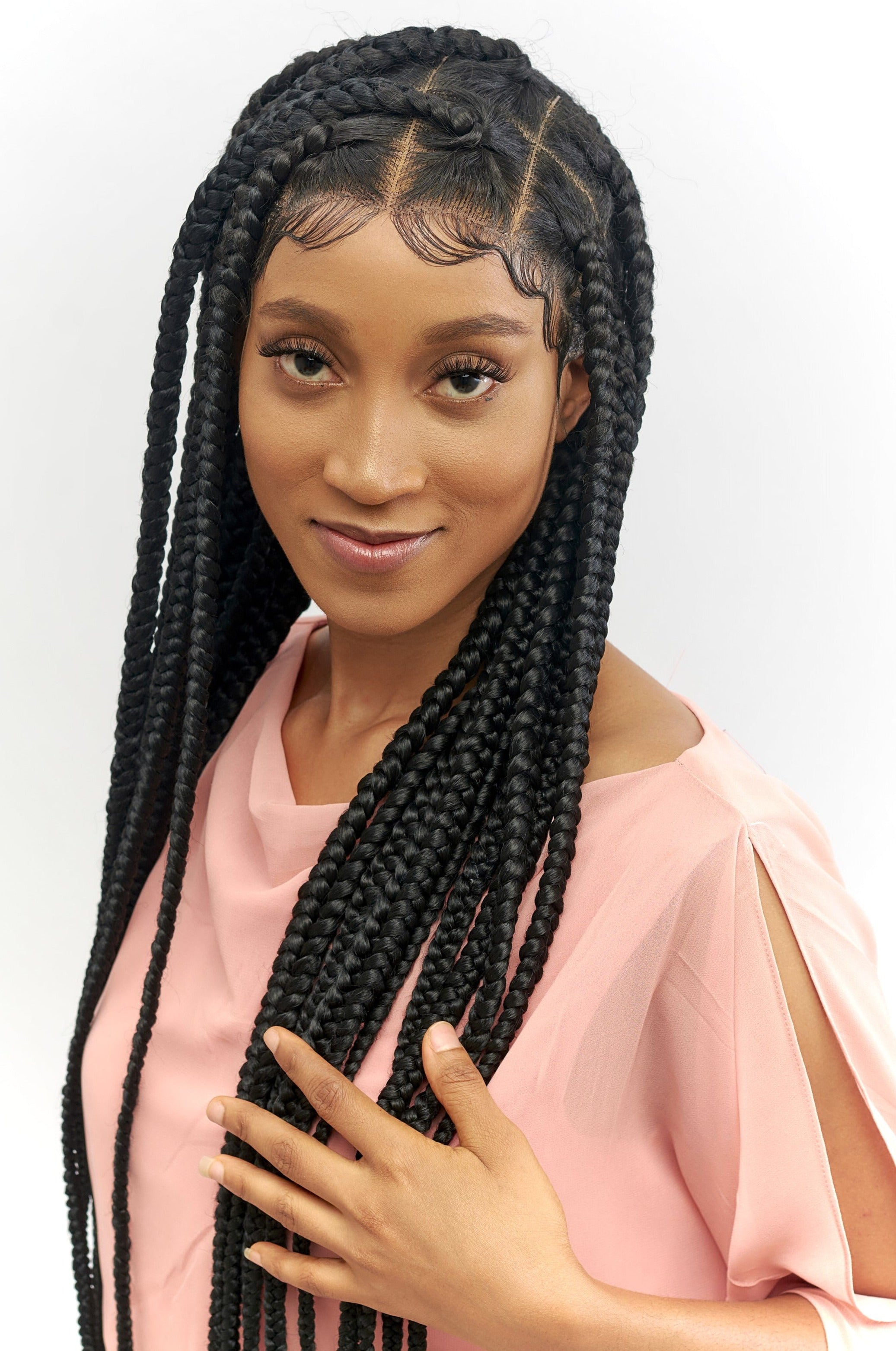 32" Full HD 360 Lace Front Jumbo Knotless Hand Braided Wig