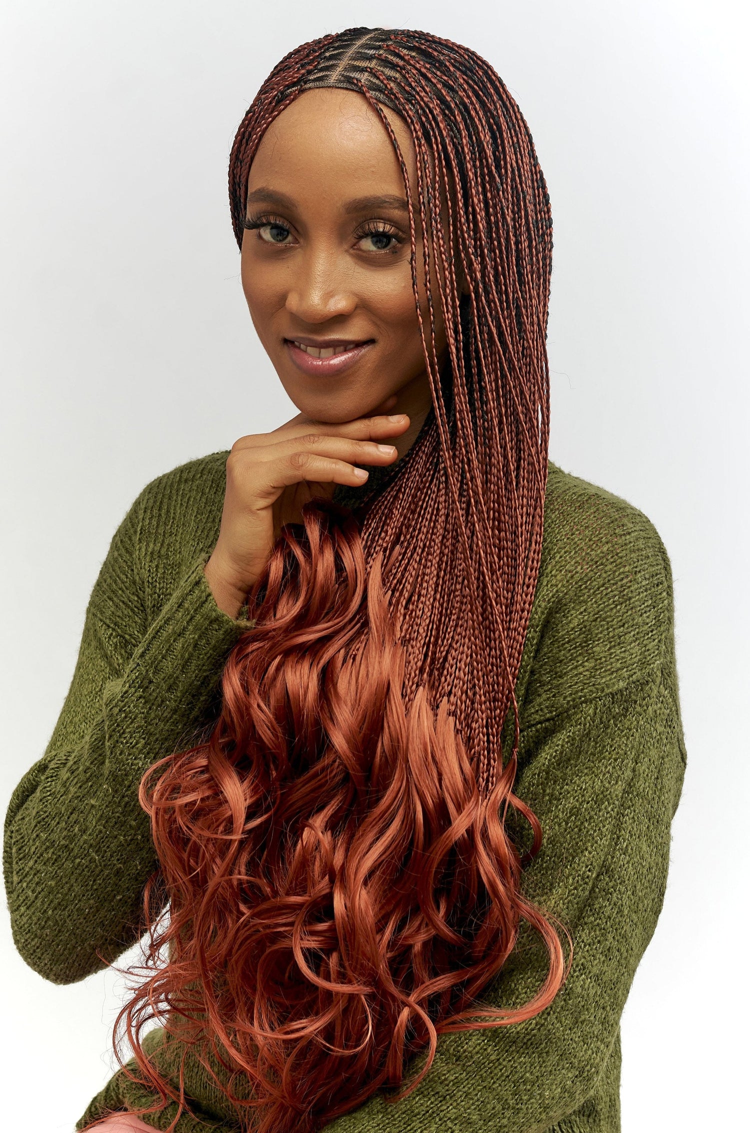 28" Full HD 360 Lace Front Knotless French Curl Hand Braided Wig