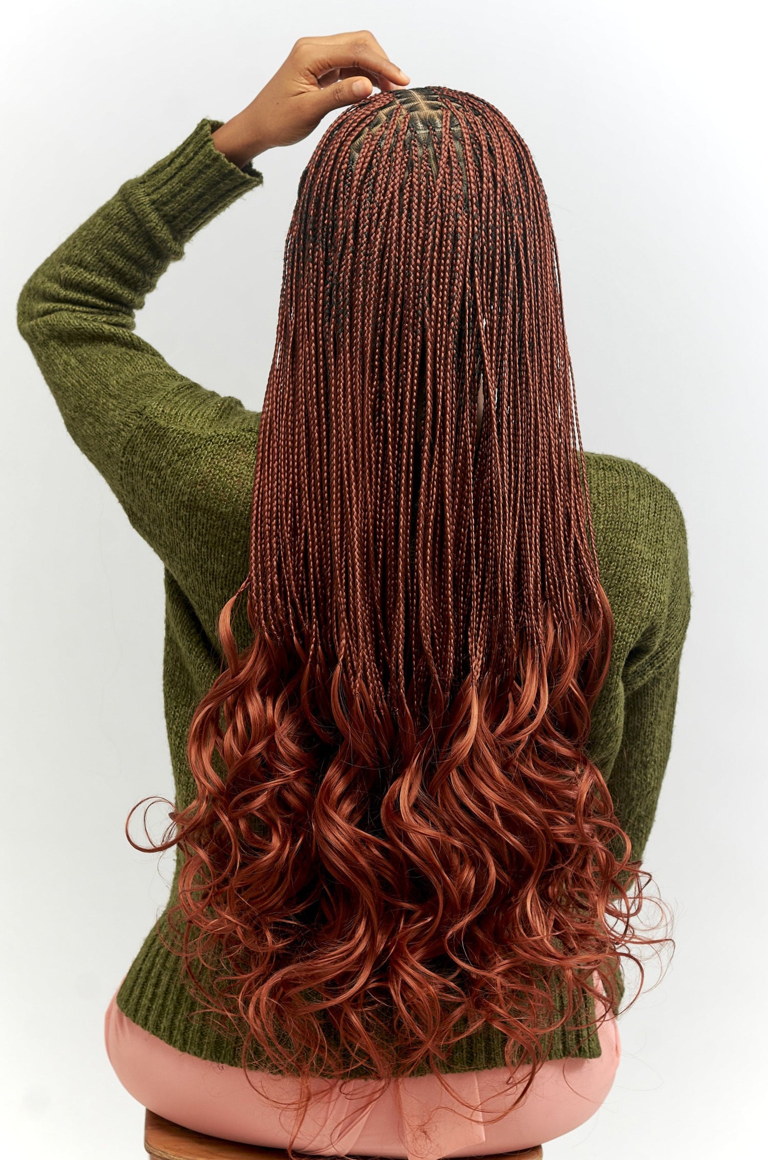 28" Full HD 360 Lace Front Knotless French Curl Hand Braided Wig