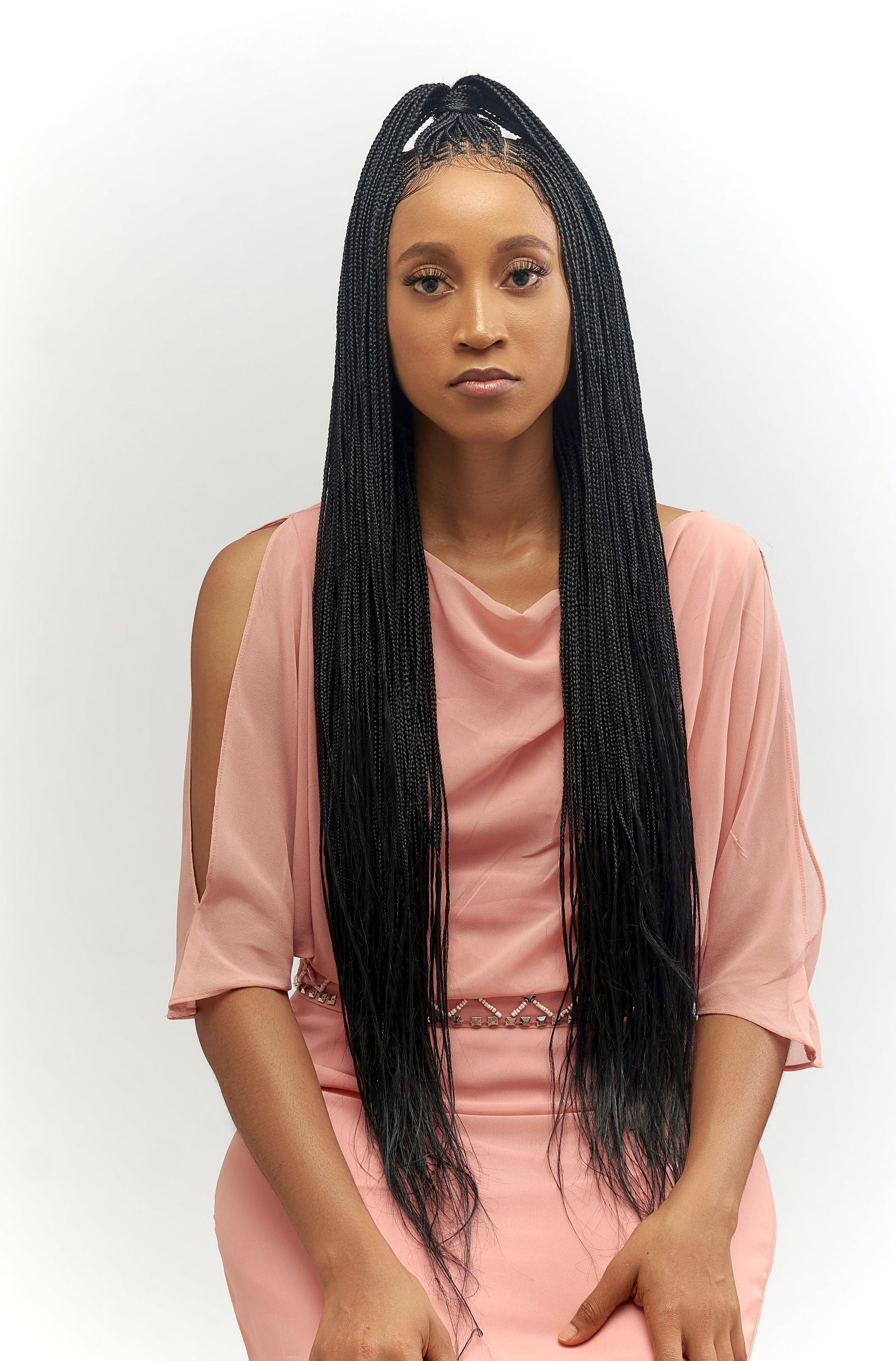 32" Full HD 360 Lace Front Million Knotless Hand Braided Wig