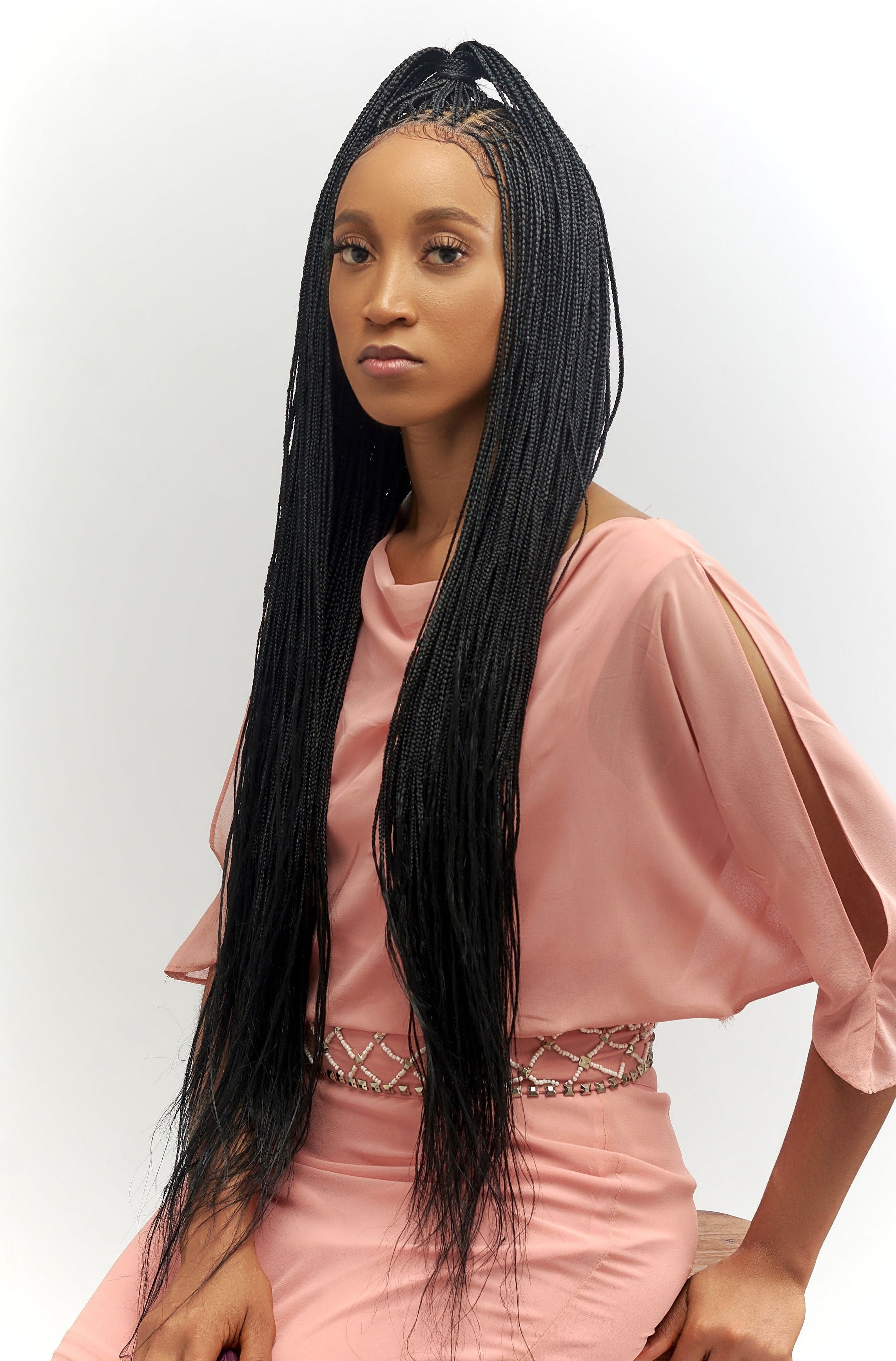 32" Full HD 360 Lace Front Million Knotless Hand Braided Wig