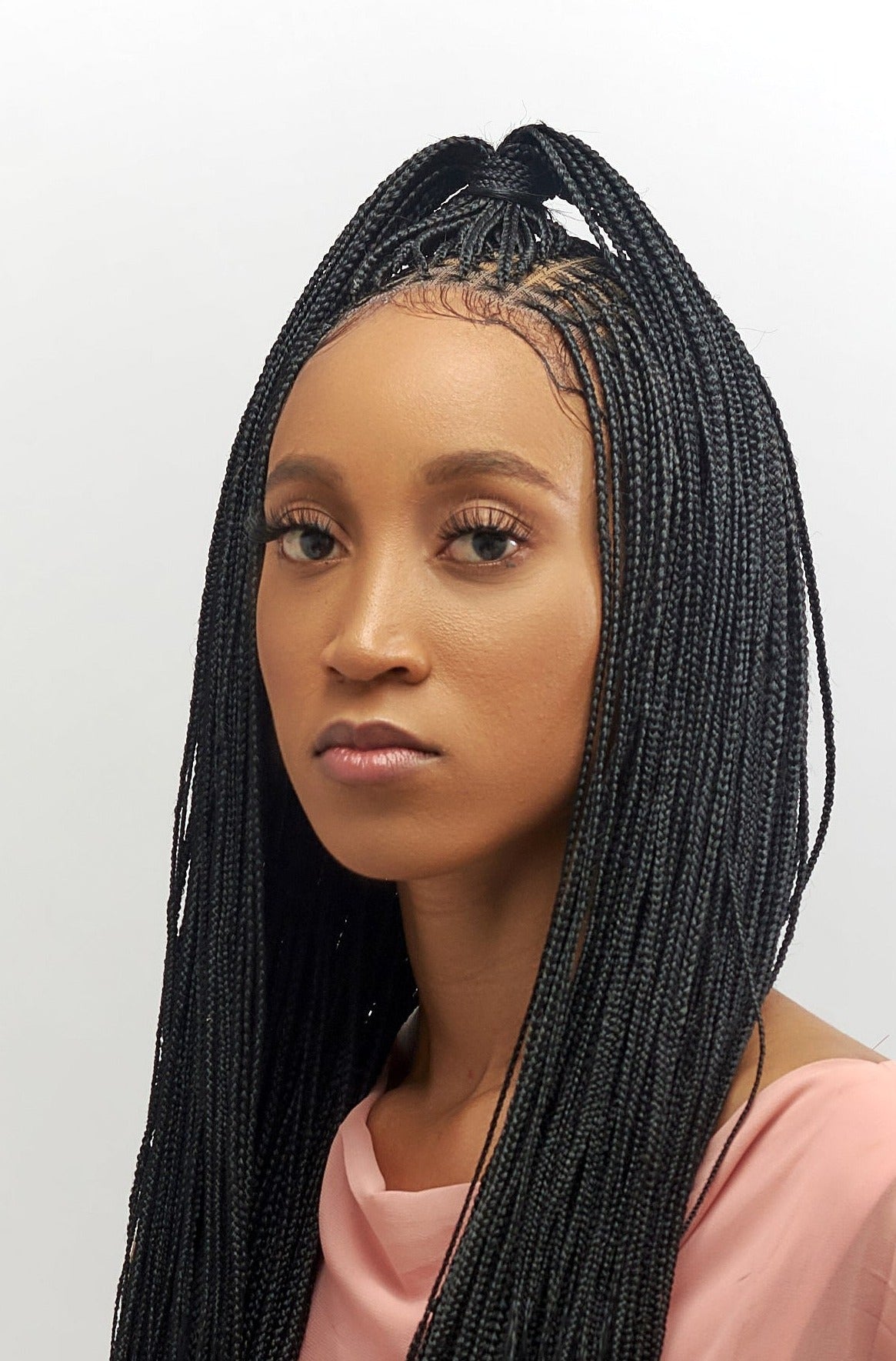 32" Full HD 360 Lace Front Million Knotless Hand Braided Wig