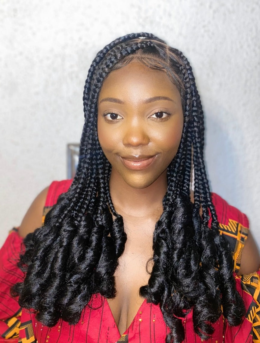 : 18" Coileray Knotless Braided Wig – Full HD 360 Lace with Baby Hair
