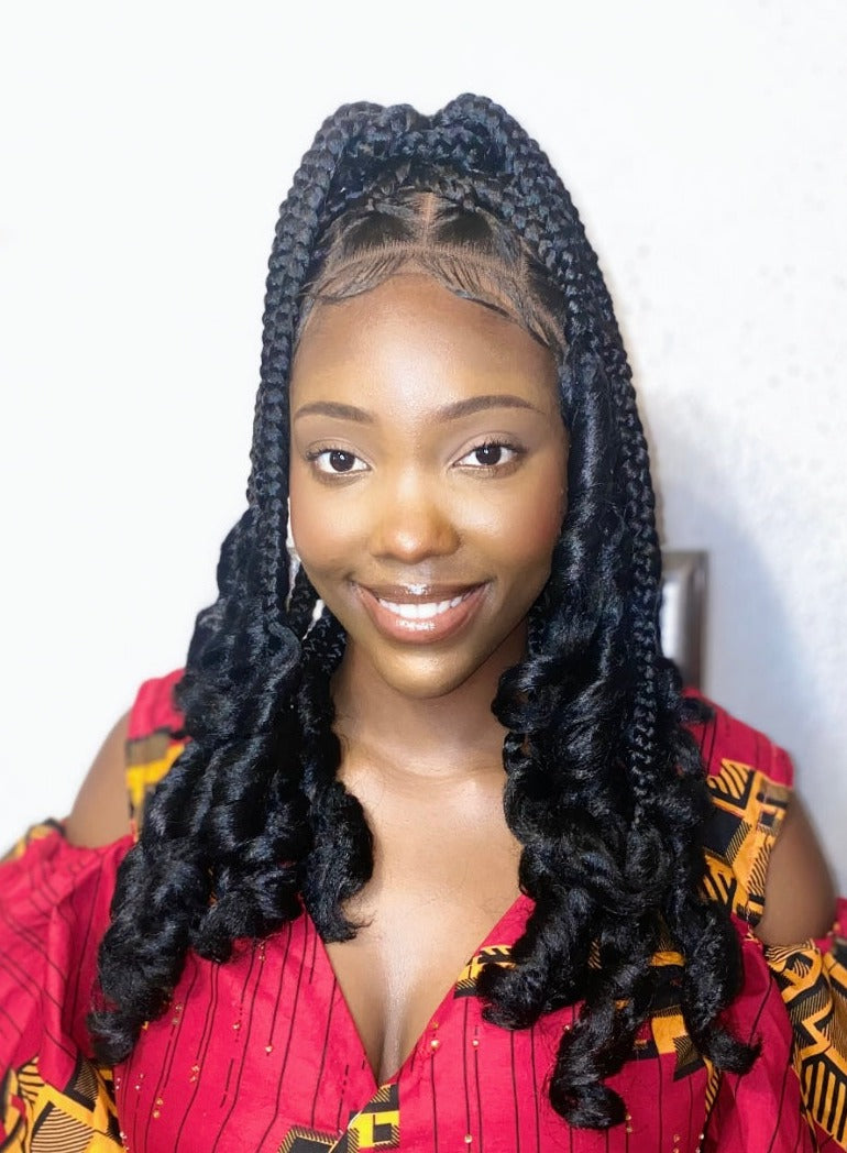 : 18" Coileray Knotless Braided Wig – Full HD 360 Lace with Baby Hair