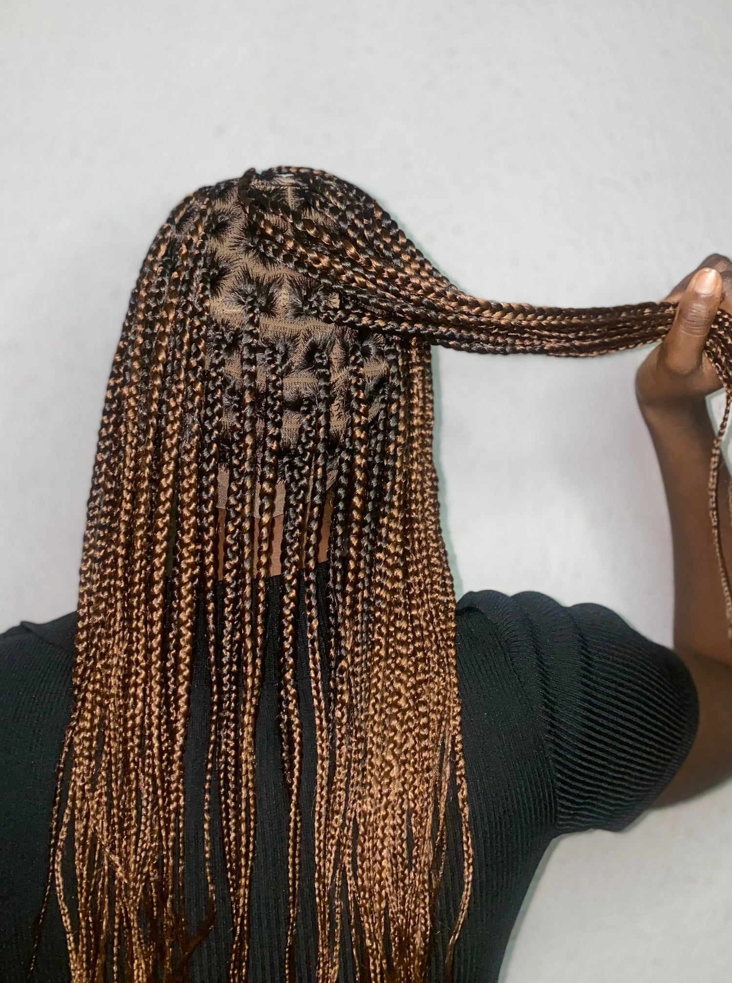 18" Medium Knotless Braid Wig on Full 360 HD Lace Cap With Baby Hair