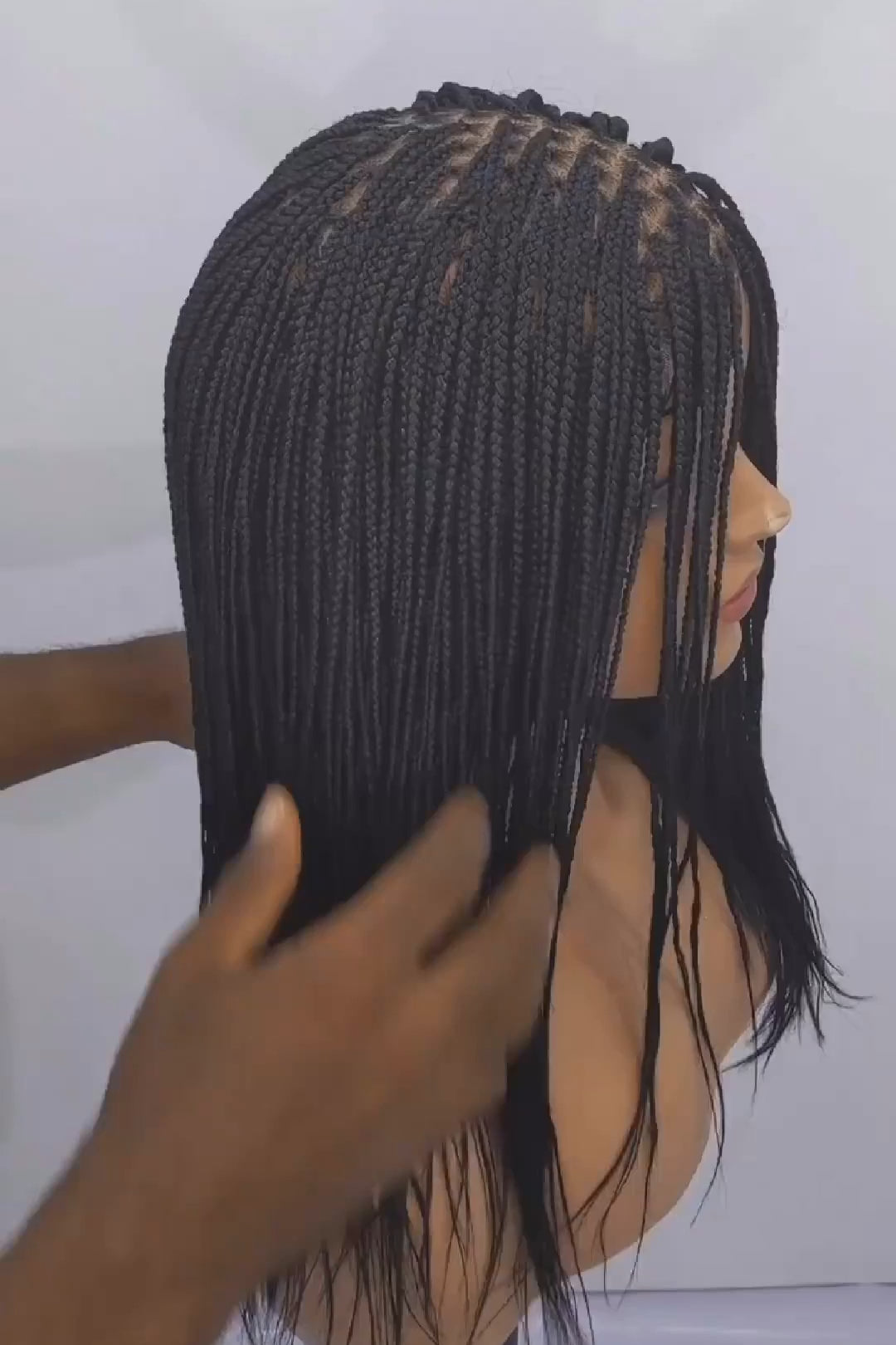 12" Full HD 360 Lace Front Micro Knotless Hand Braided Wig