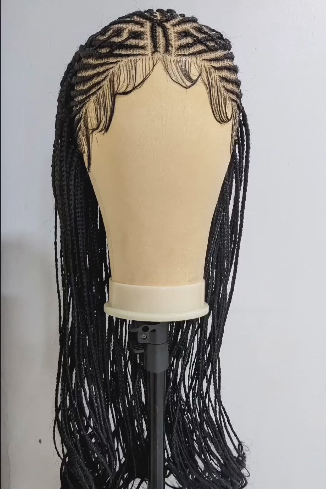 28" Full HD 360 Lace Front Fulani French Curl Cornrow Hand Braided Wig