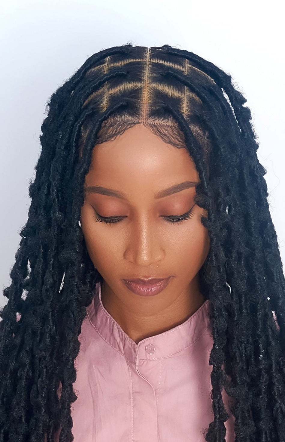 32" Full HD 360 Lace Front Large Knotless Butterfly Locs Hand Braided Wig