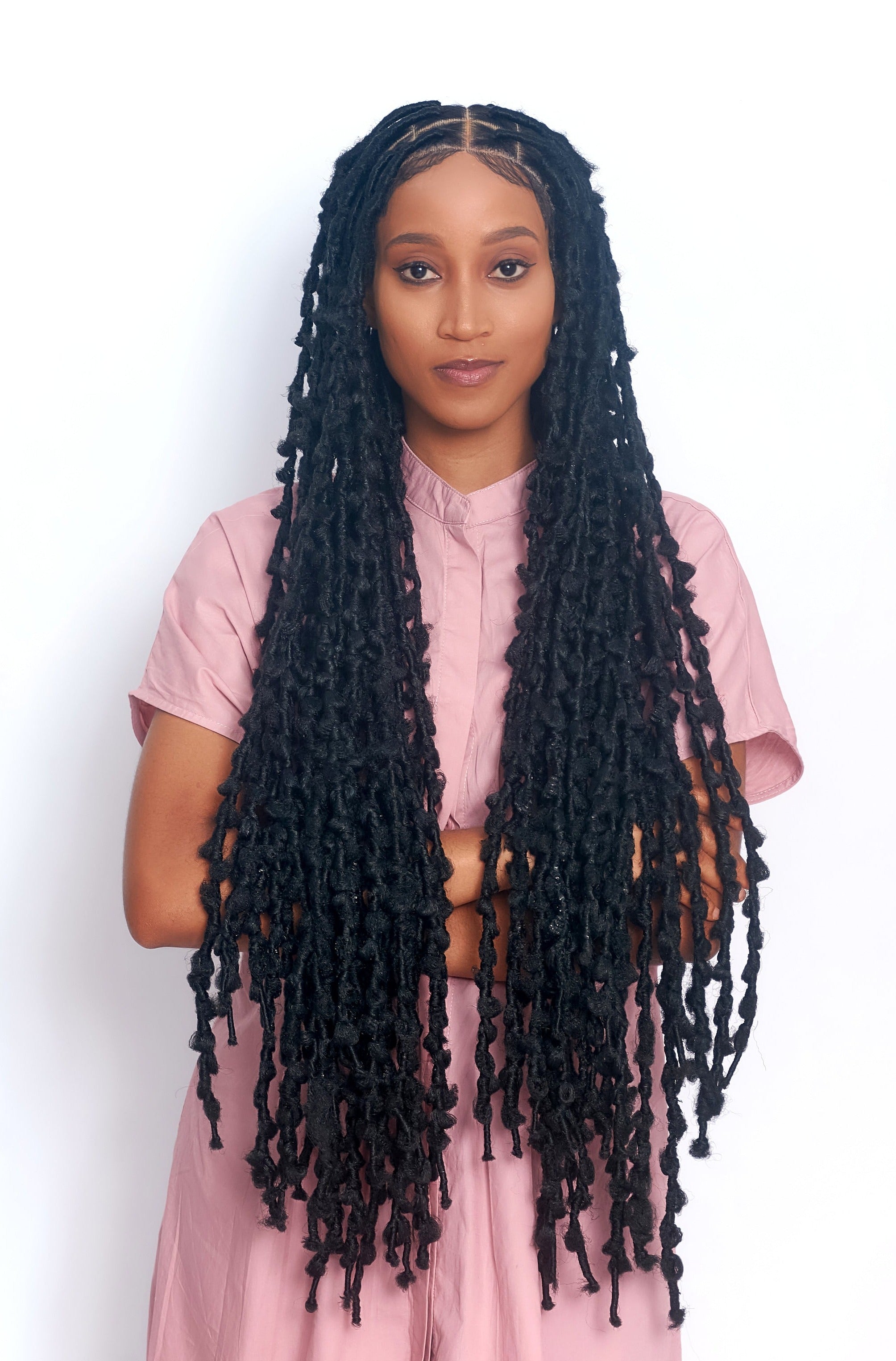 32" Full HD 360 Lace Front Large Knotless Butterfly Locs Hand Braided Wig