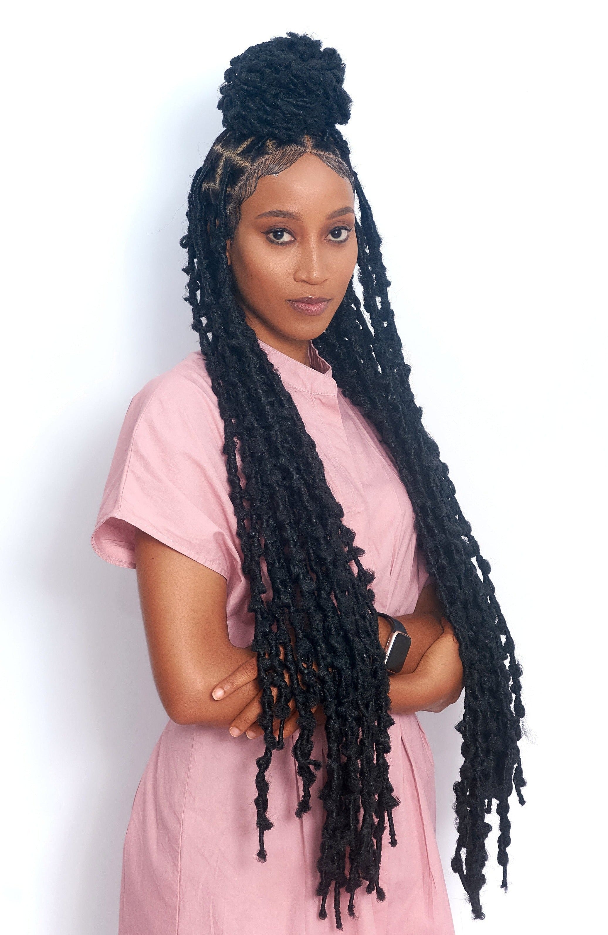 32" Full HD 360 Lace Front Large Knotless Butterfly Locs Hand Braided Wig