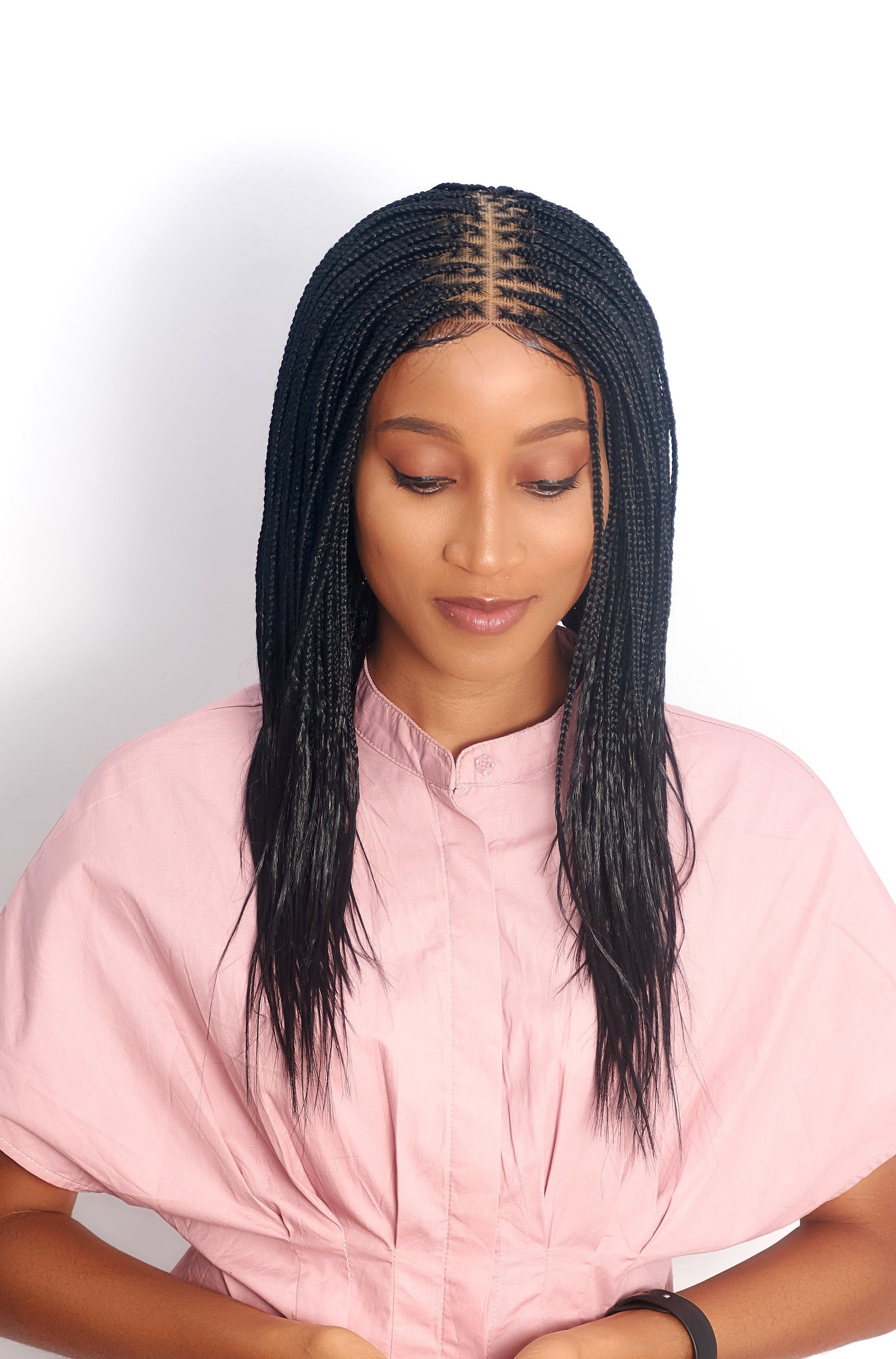 12" Full HD 360 Lace Front Micro Knotless Hand Braided Wig