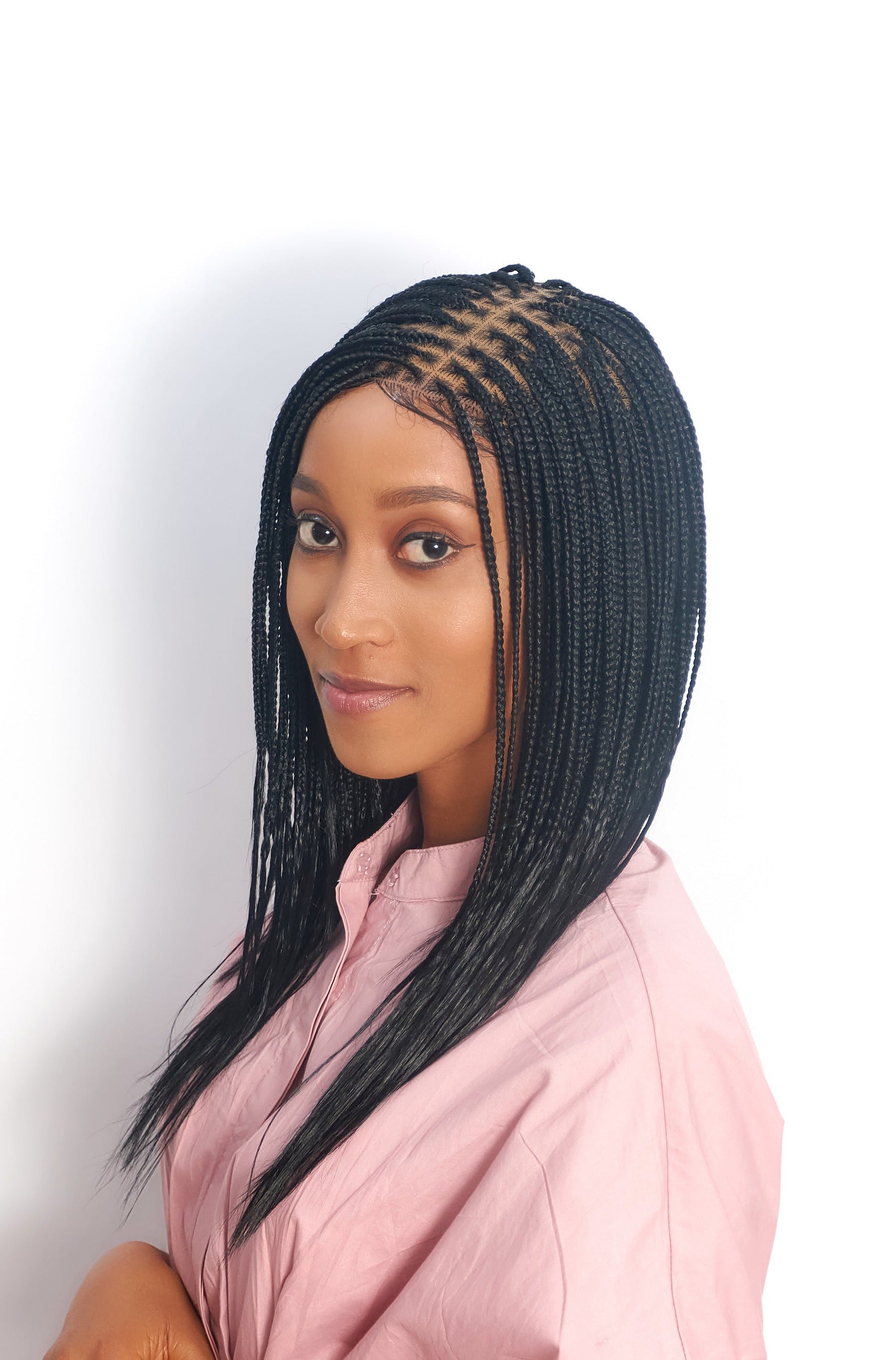 12" Full HD 360 Lace Front Micro Knotless Hand Braided Wig