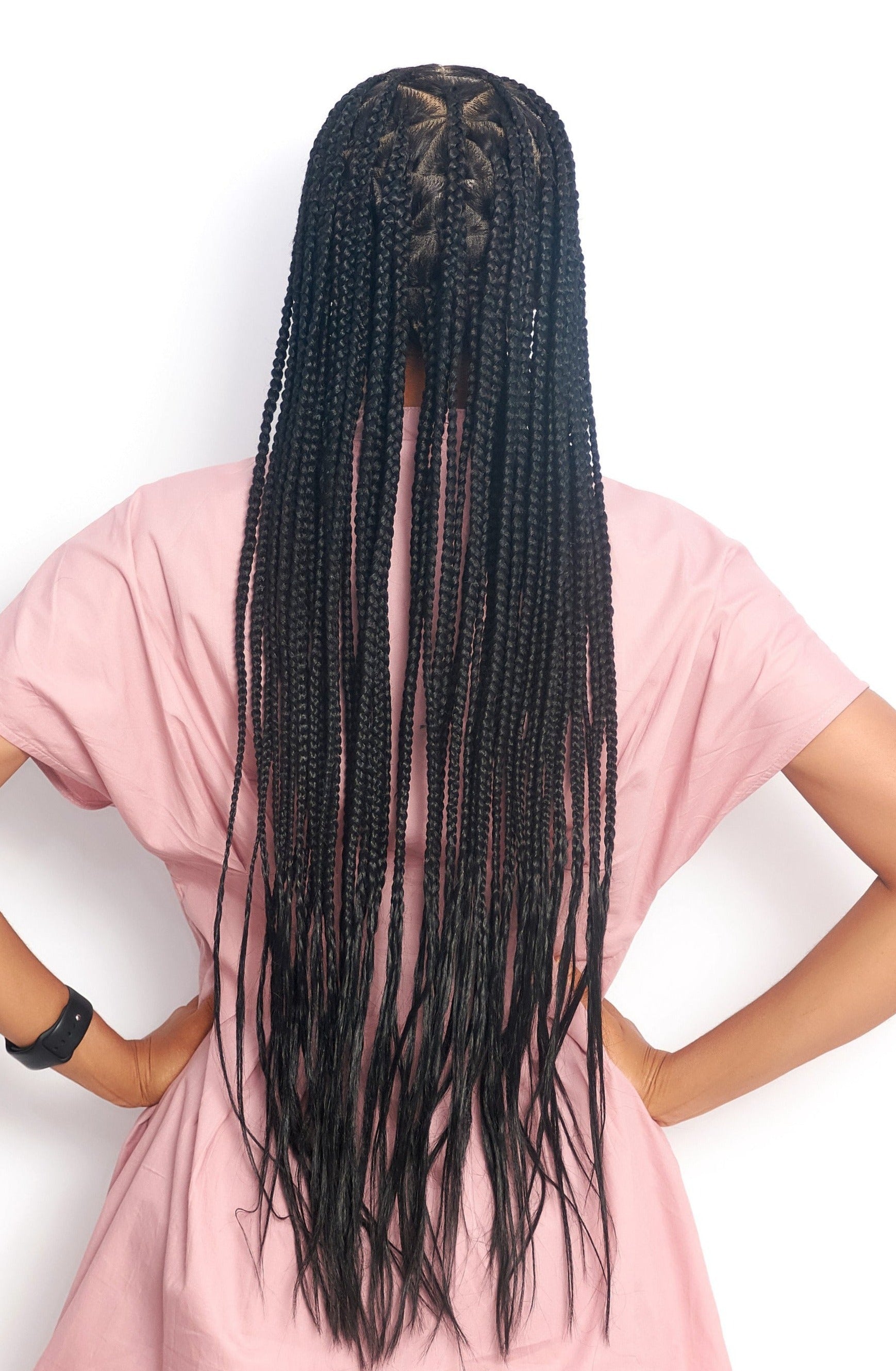 32" Full HD 360 Lace Front Triangle Knotless Hand Braided Wig