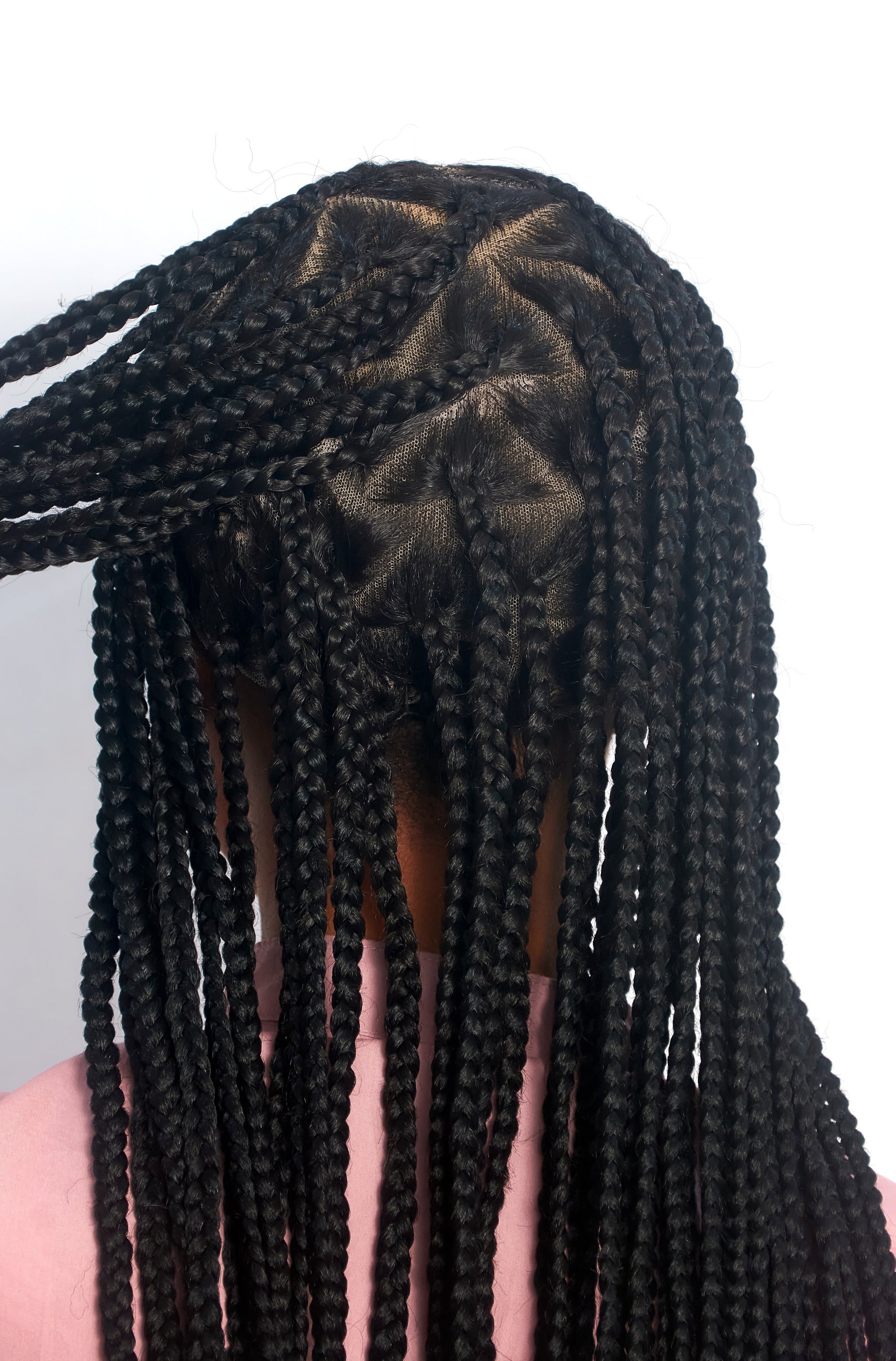 32" Full HD 360 Lace Front Triangle Knotless Hand Braided Wig