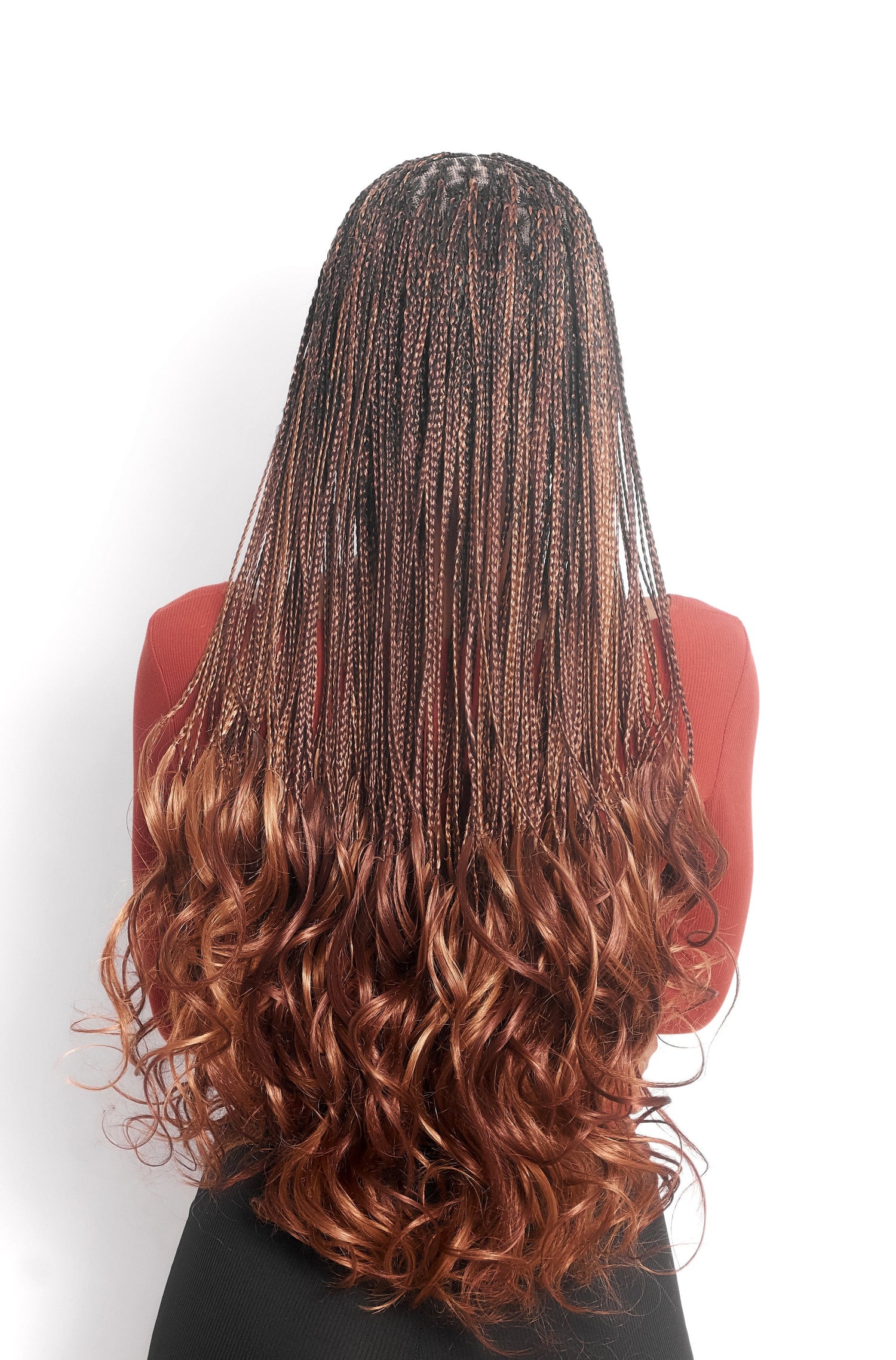 28" Full HD 360 Lace Front Knotless French Curl Hand Braided Wig