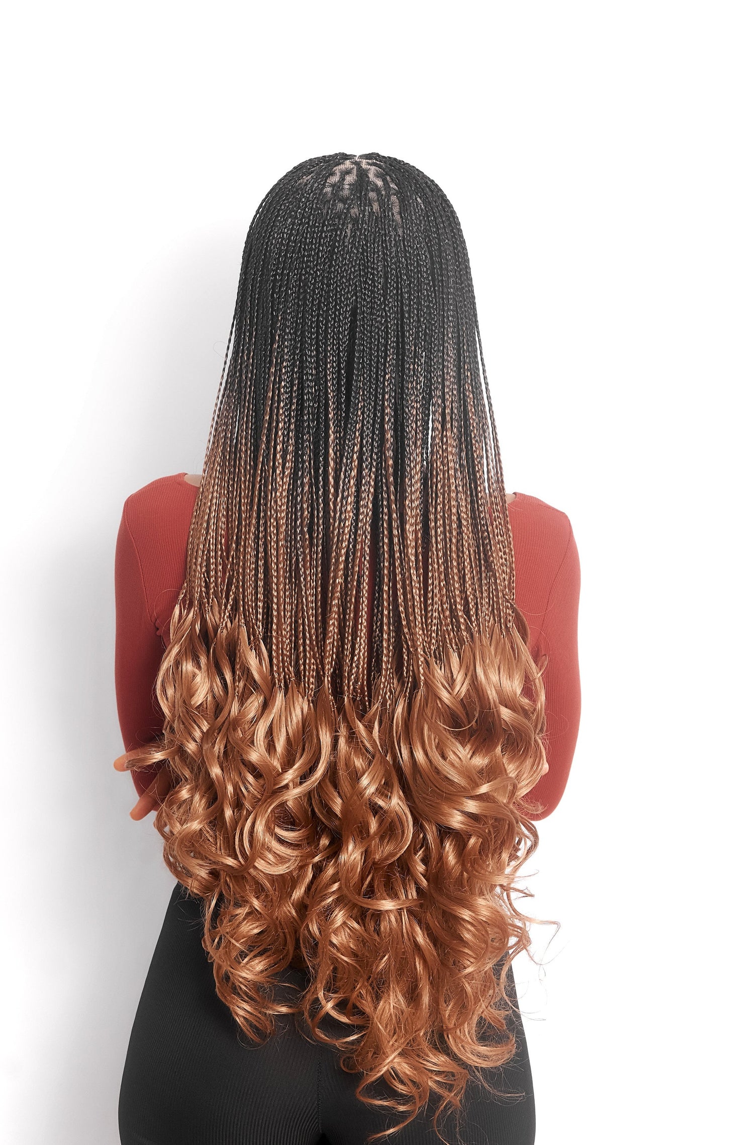 28" Full HD 360 Lace Front Knotless French Curl Hand Braided Wig