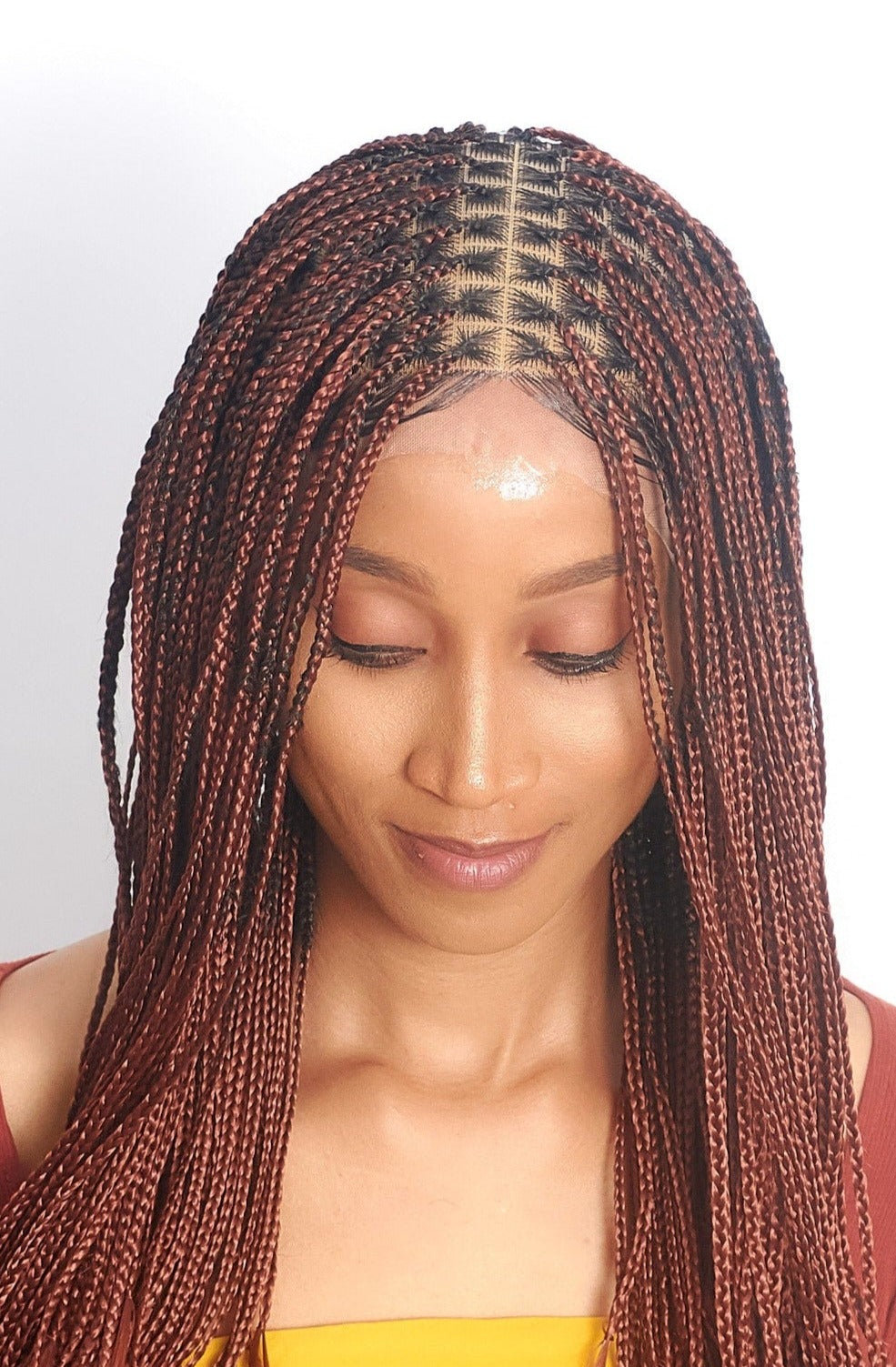 28" Full HD 360 Lace Front Knotless French Curl Hand Braided Wig