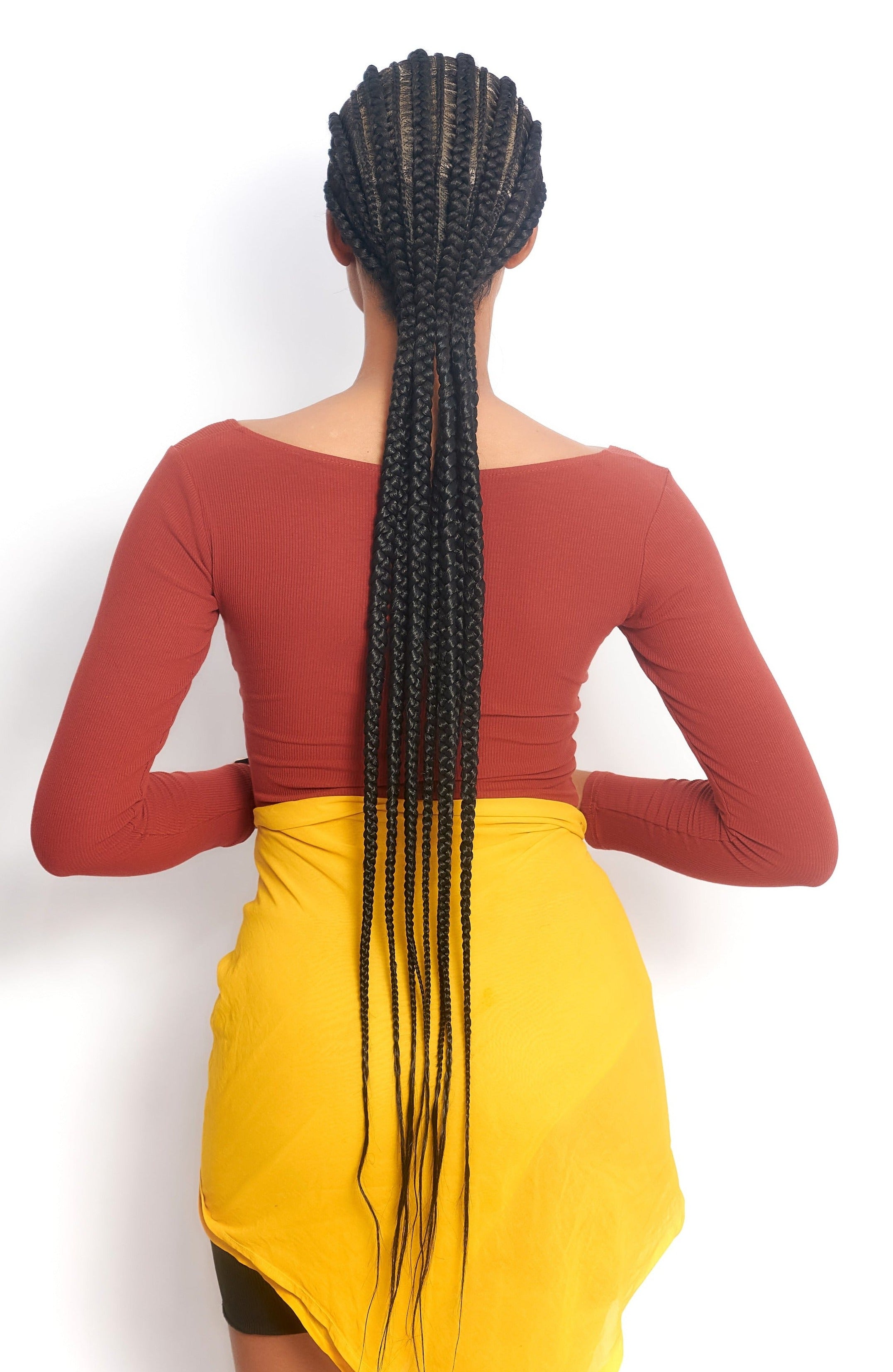 32" Full HD 360 Lace Front Large Stitch Cornrow Hand Braided Wig