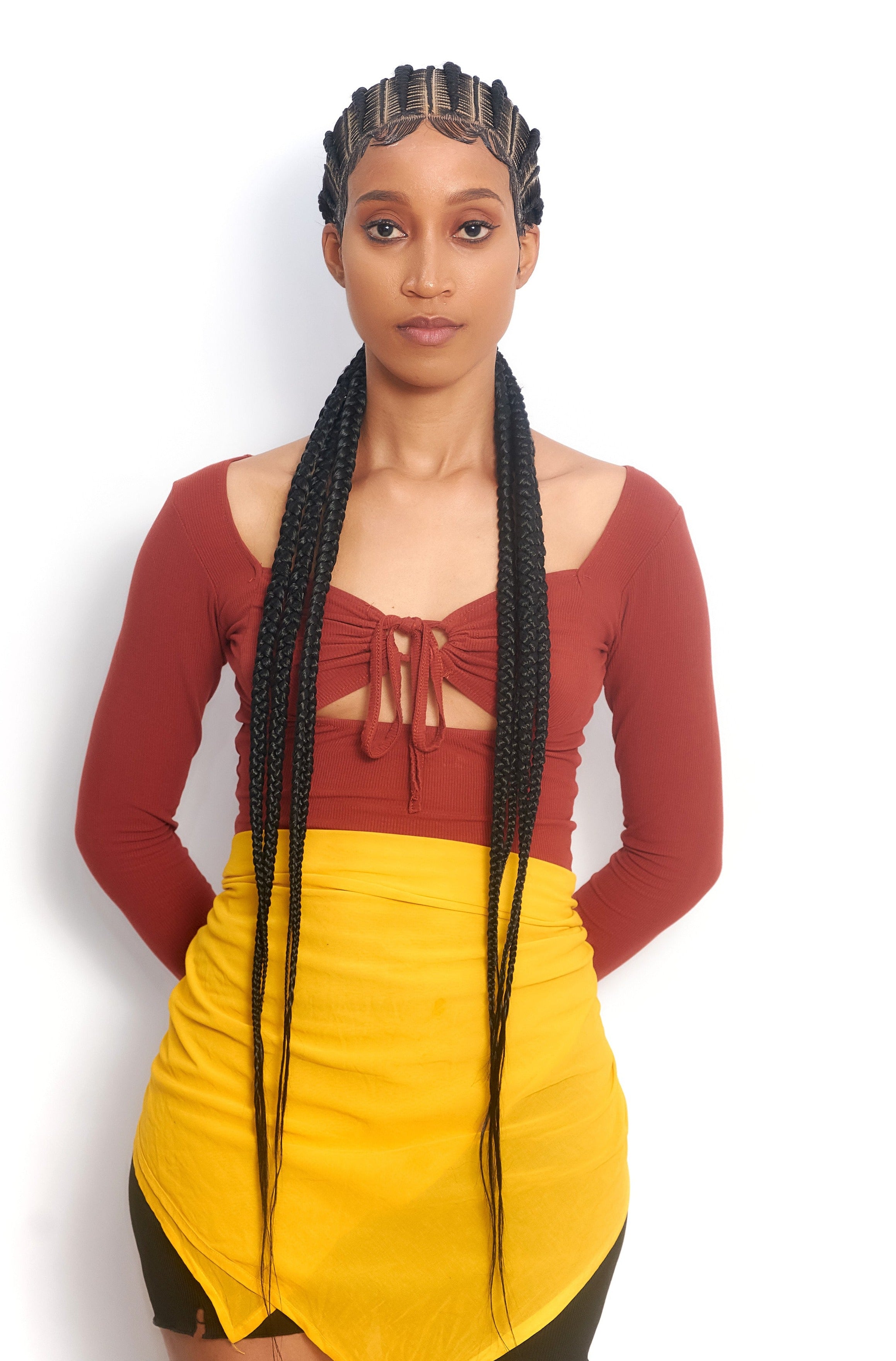 32" Full HD 360 Lace Front Large Stitch Cornrow Hand Braided Wig