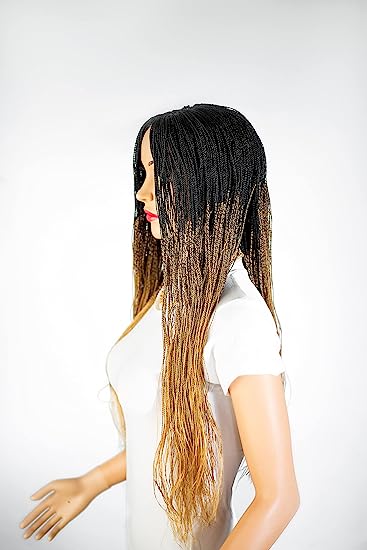 22" 2X6 Lace Closure Micro Million Hand Twist Braided Wig